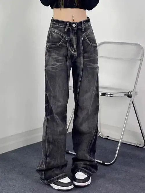 Jean Street vintage straight Y2K micro flare baggy jeans Size US 32 / EU 48 - 2 Thumbnail