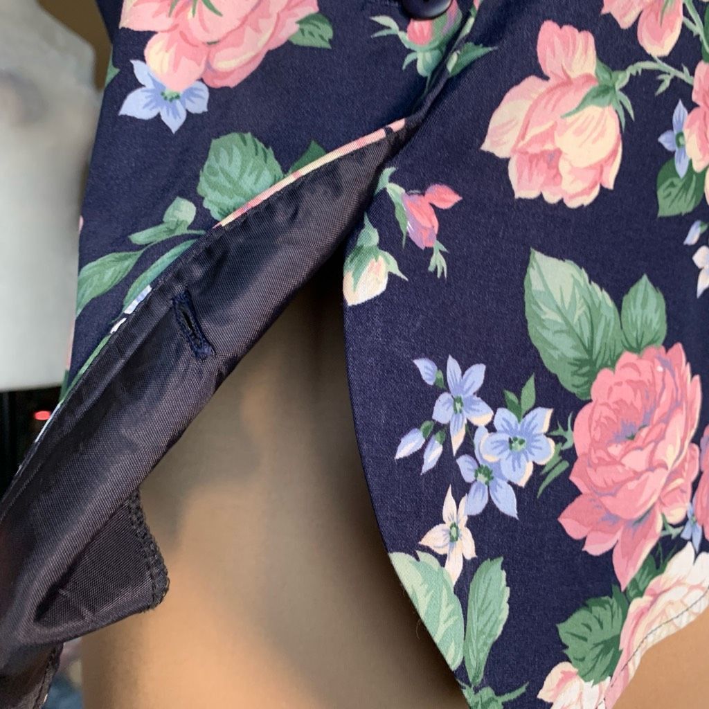 Vintage Vintage 90s Floral Vest Tailored Waistcoat Blue Pink Rose Fl Size M / US 6-8 / IT 42-44 - 9 Thumbnail