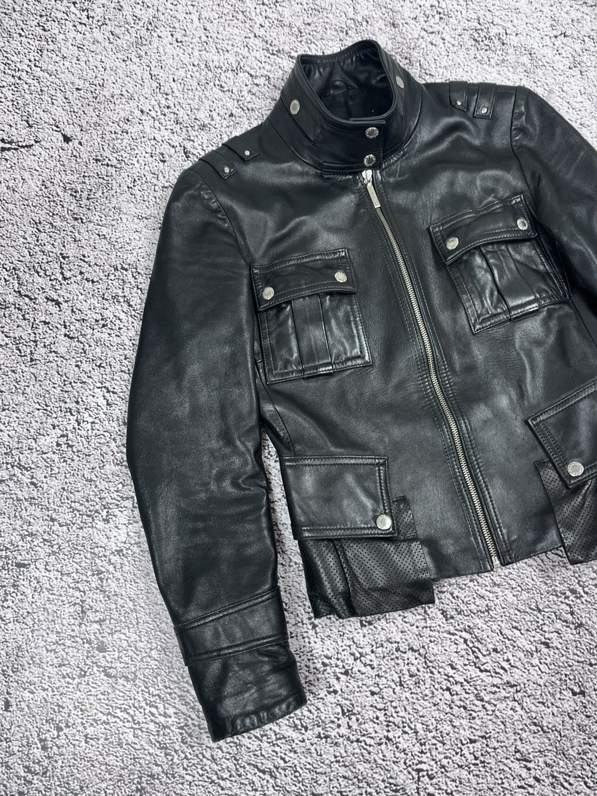 Leather Vintage D&G Style Leather Military jacket size S Avant Garde Size S / US 4 / IT 40 - 2 Thumbnail
