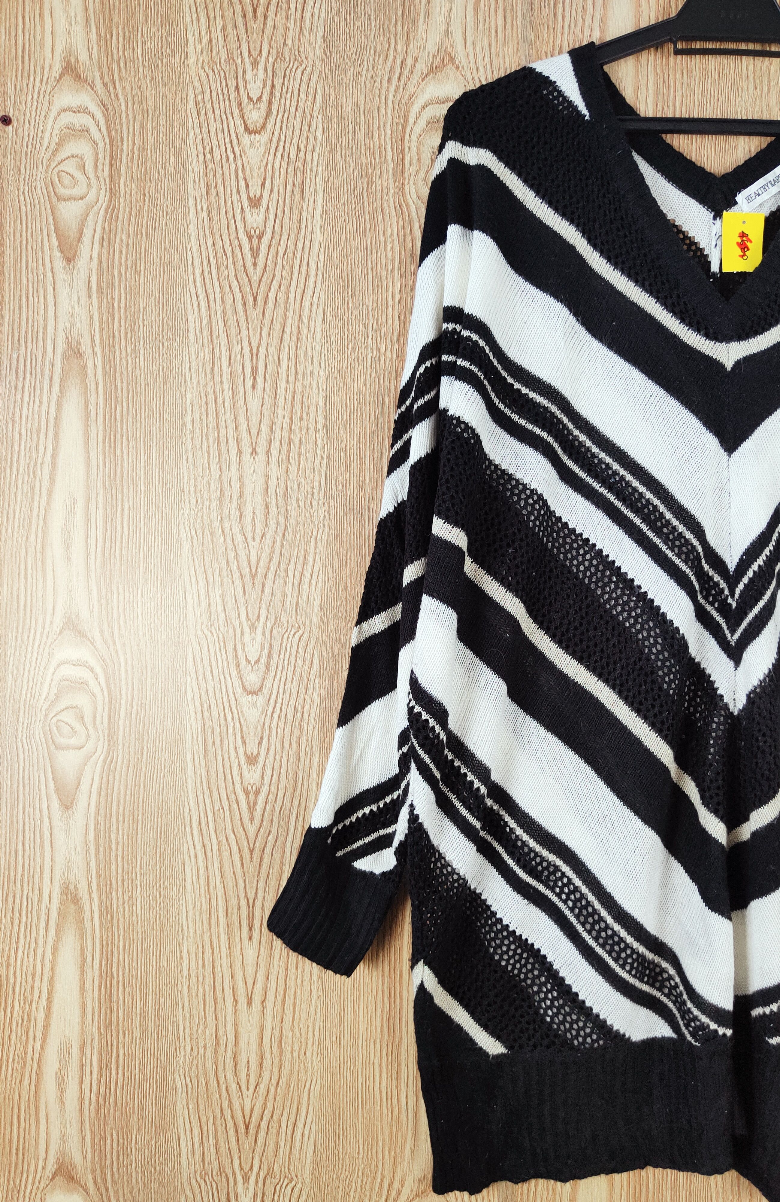 Homespun Knitwear × Japanese Brand × Vintage Healthy Karen Black White Knitwear Blouses #W476 Size XL / US 12-14 / IT 48-50 - 4 Thumbnail