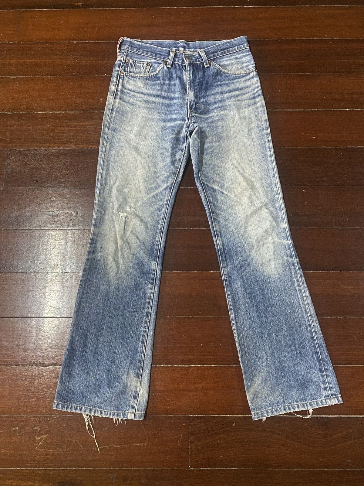 Levi's Vintage Levis Redloop 517 Bootcut distressed mud wash flare Size US 31 - 1 Thumbnail