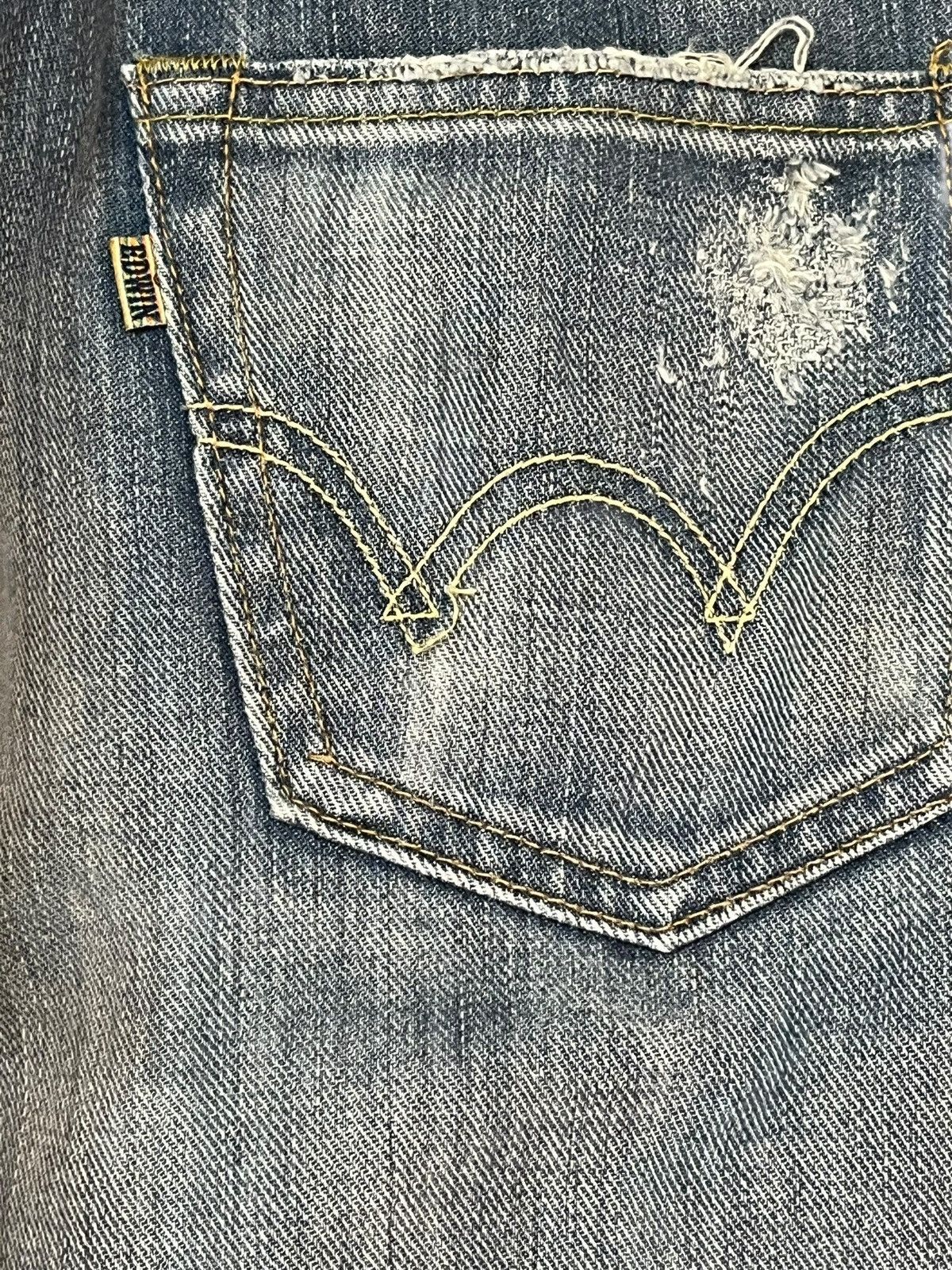 Vintage Edwin 502 R Faded Distressed Denim