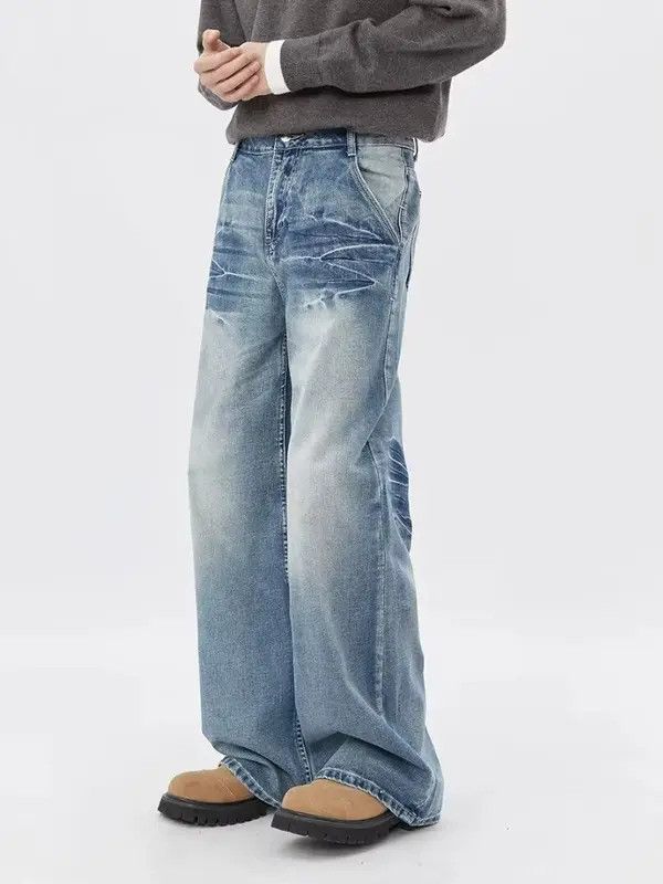 VIBE American retro washed lightning pattern trendy jeans Size US 32 / EU 48 - 8 Thumbnail