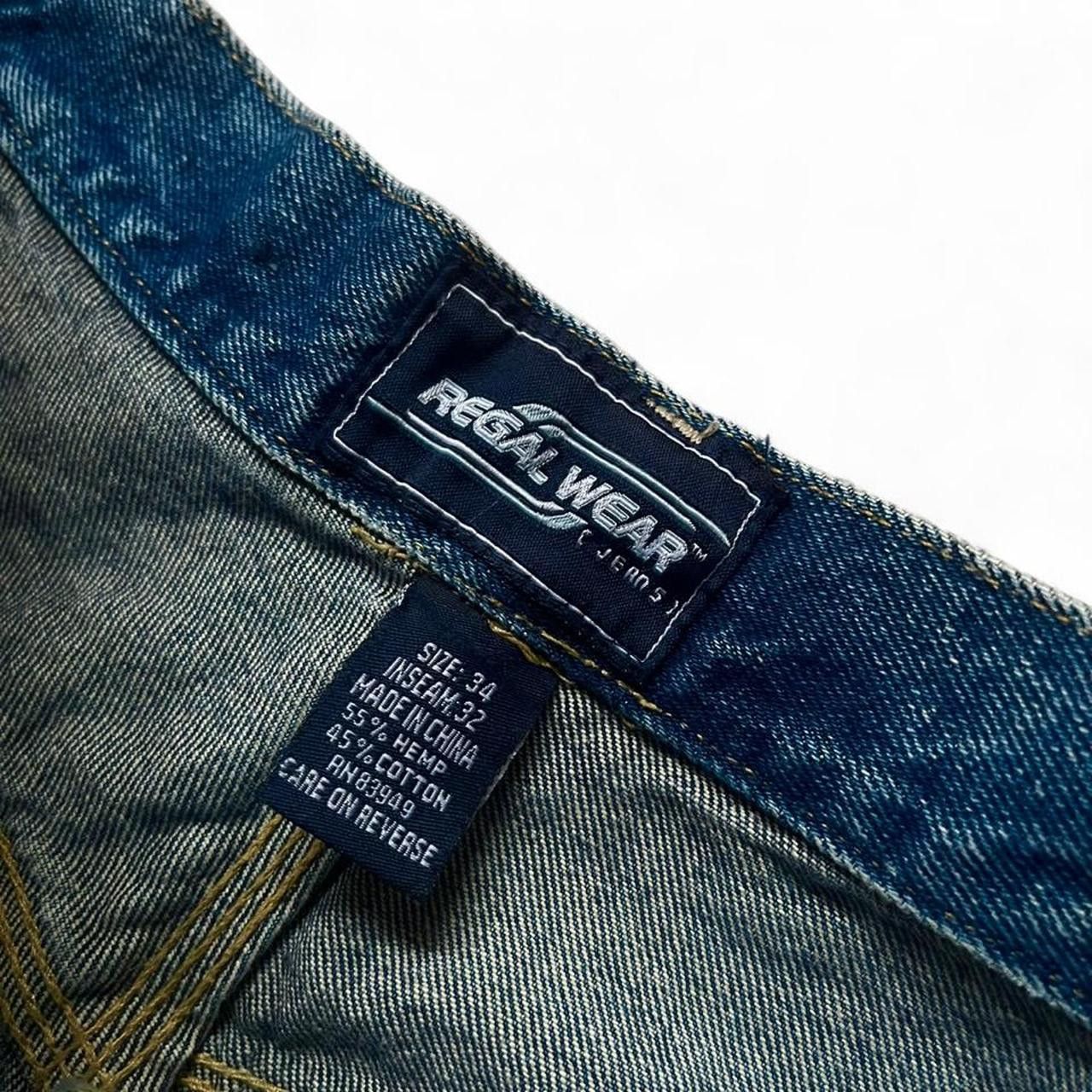Other Regal Wear y2k blue baggy distressed faded wash jeans Size US 34 / EU 50 - 5 Thumbnail