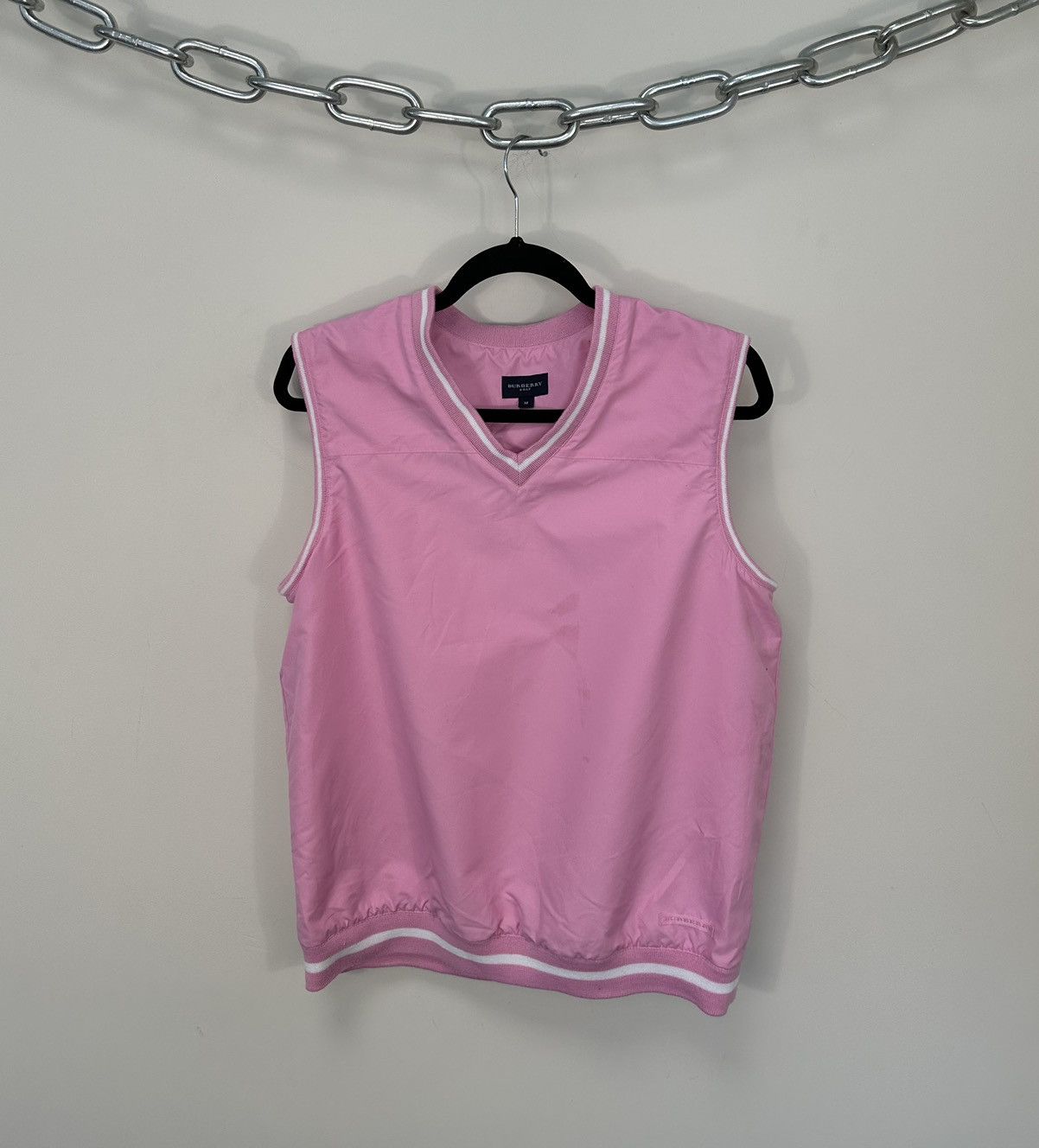 Burberry Vintage Burberry Golf Pink Shiny Luxury Vest Size US M / EU 48-50 / 2 - 1 Thumbnail