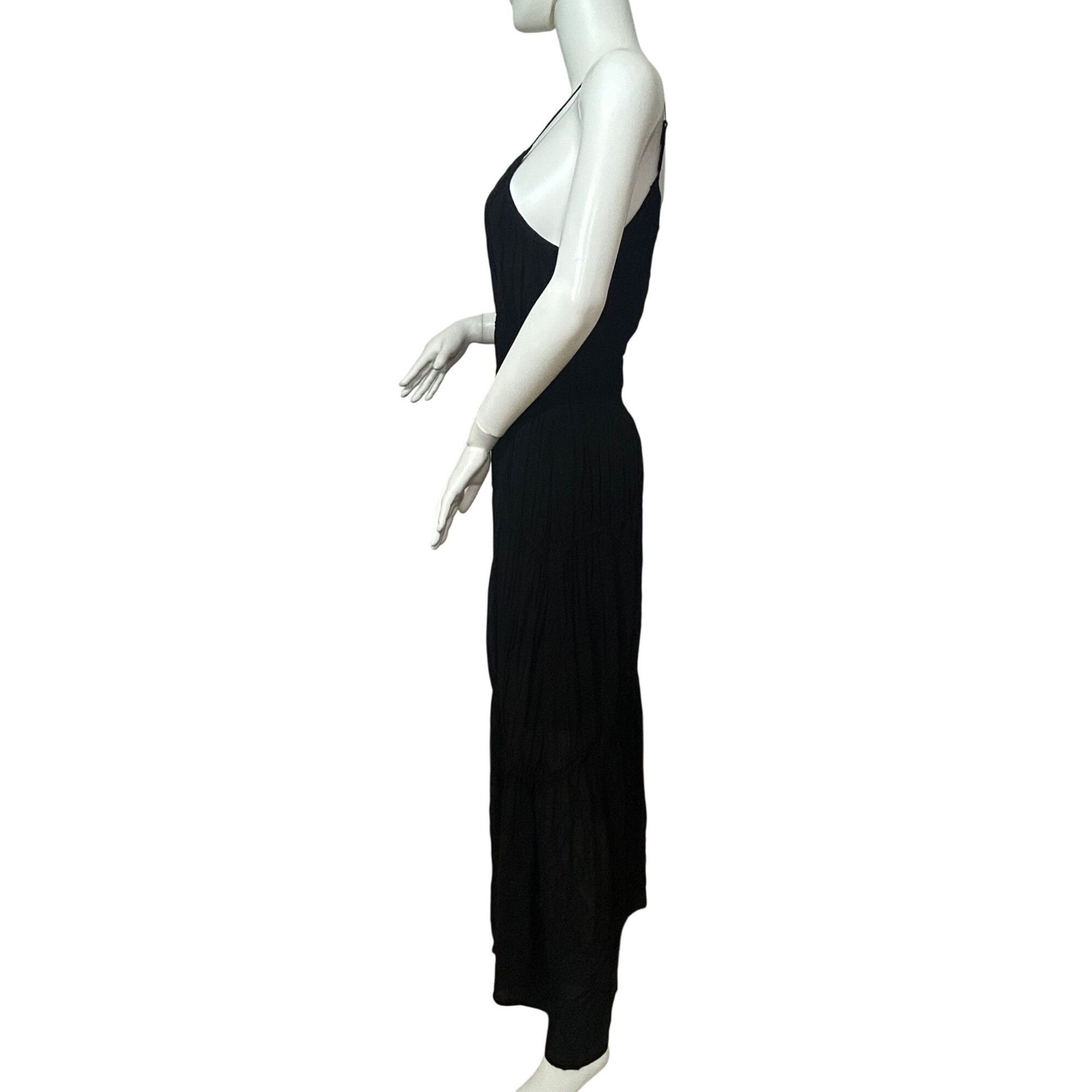 Young Fabulous & Broke YFB Dress M Black Maxi Tiered Ruched Straps Party Cocktail V Size M / US 6-8 / IT 42-44 - 2 Thumbnail