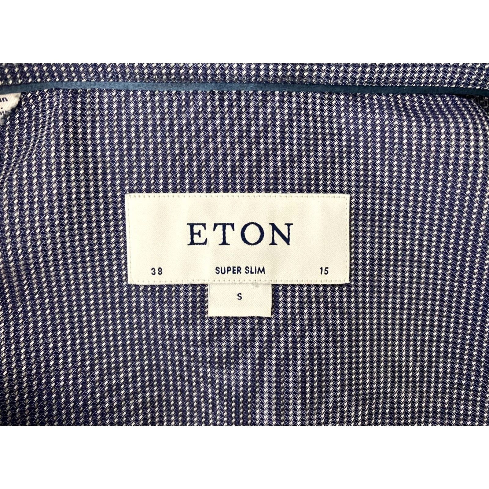 Eton Eton Shirt Slim Mens Blue 38 / 15 / S Size Slimming 100% cotton Vintage? Size US M / EU 48-50 / 2 - 3 Thumbnail