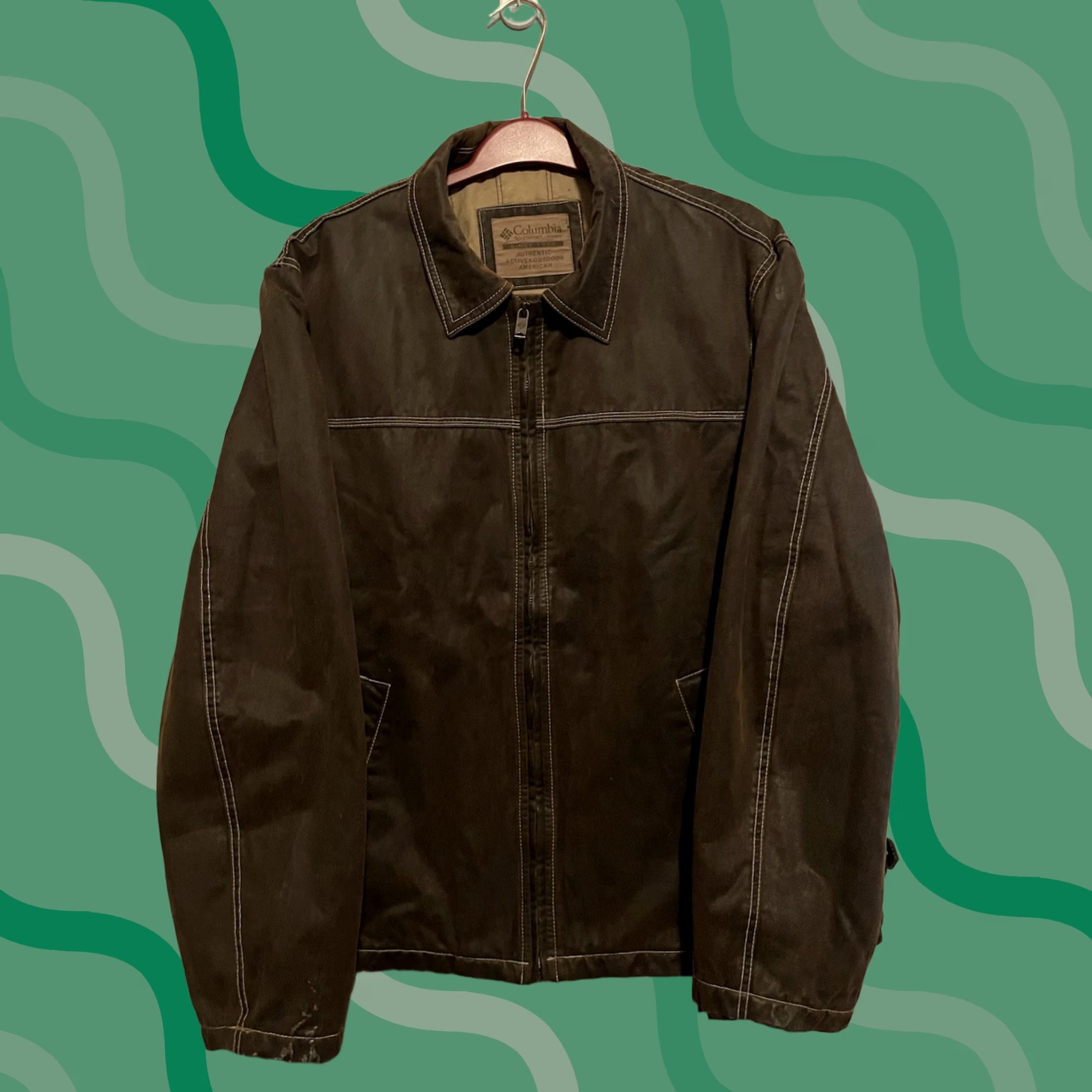 Vintage Columbia Leather Jacket Men XL Brown Bomber Coat Insulated Lined Biker Style Size US XL / EU 56 / 4 - 1 Thumbnail