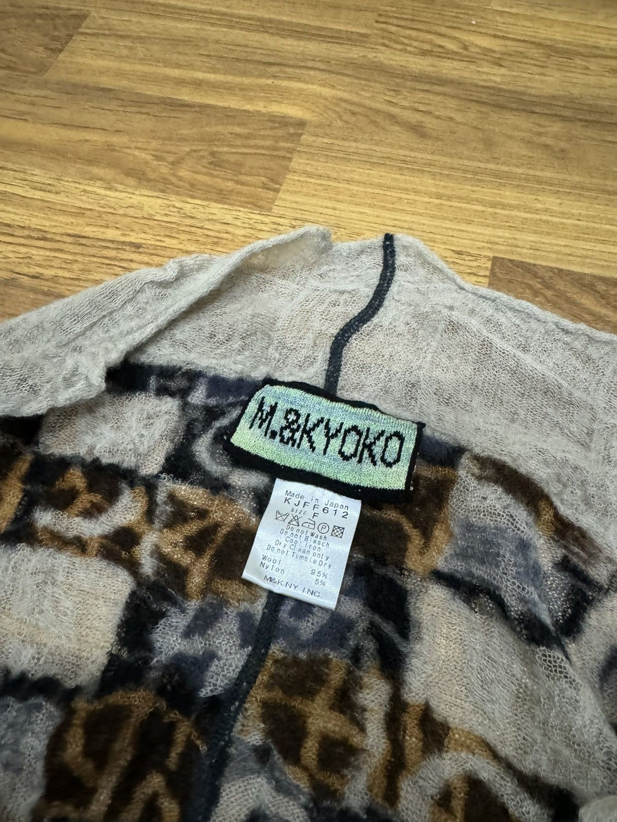Japanese Brand M.&KYOKO HANDMADE WOOL SCARF WRAP FOULARD Size ONE SIZE - 2 Thumbnail