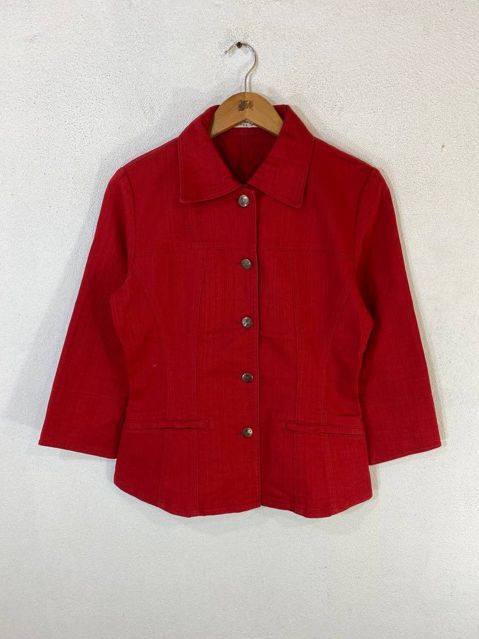 George × Japanese Brand george rech red denim jacket made in japan nice design Size S / US 4 / IT 40 - 1 Thumbnail