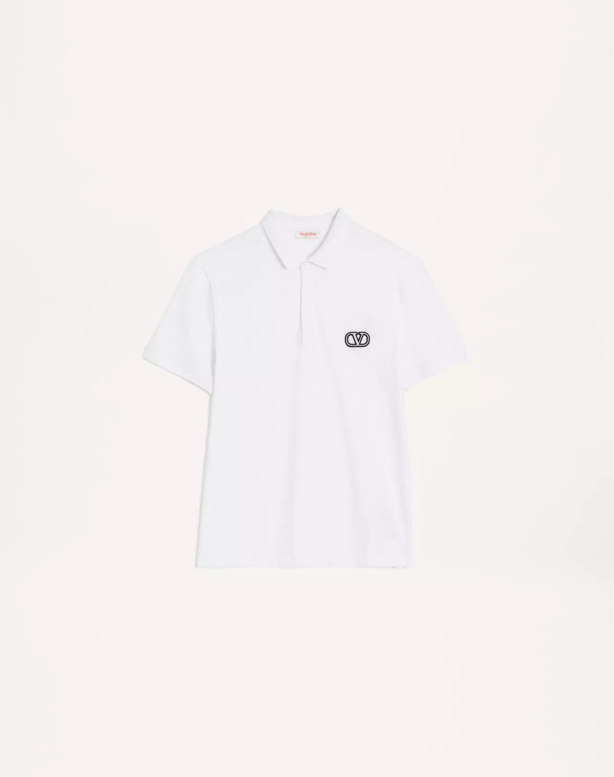 Valentino oc11z0725 Cotton Pique Polo Shirt in White Size US L / EU 52-54 / 3 - 1 Thumbnail