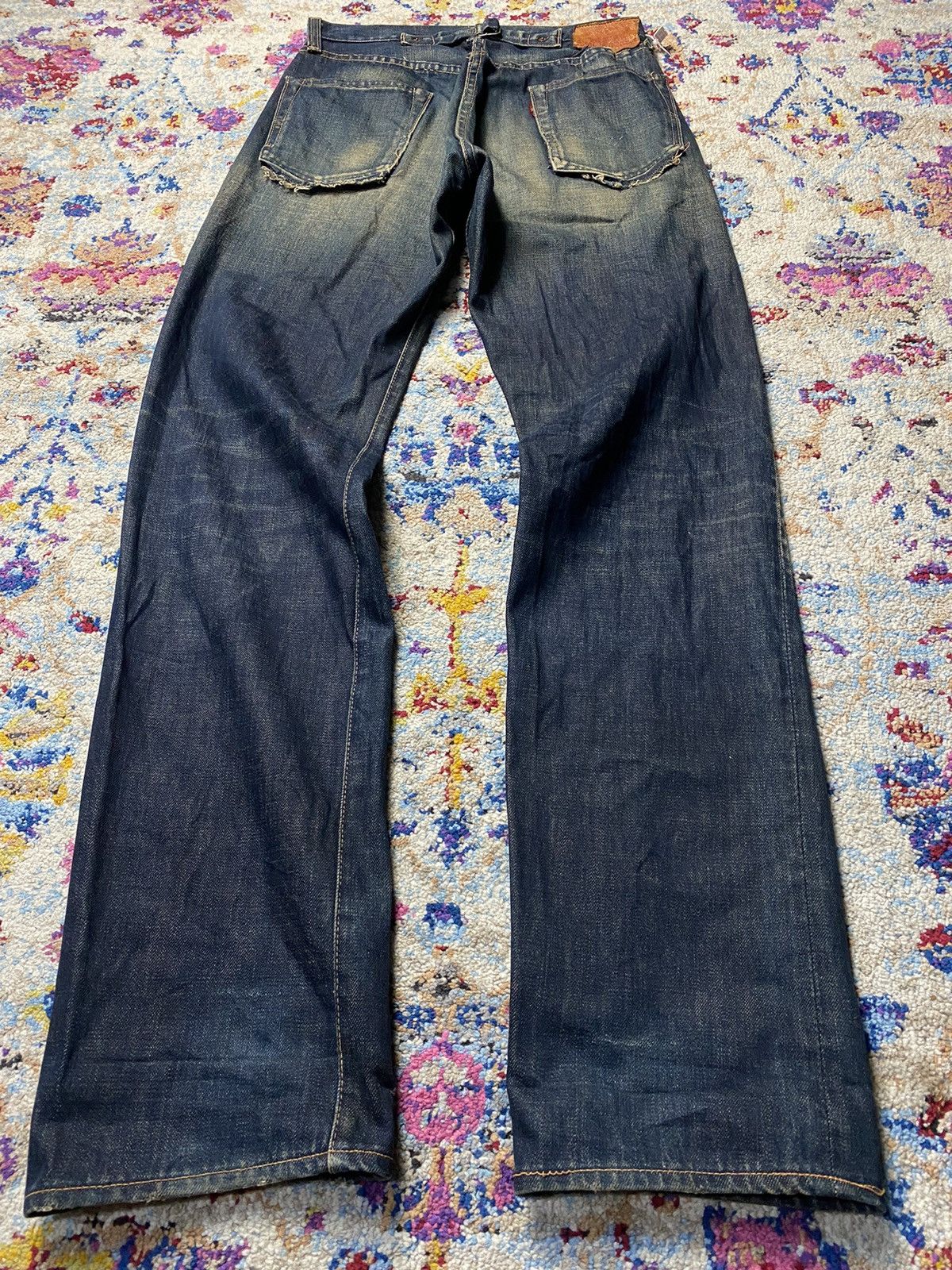 Levi's × Levi's Vintage Clothing × Vintage 1980 Cinch Buckleback Big E 501 Levis Selvedge Slim Straight Size US 34 / EU 50 - 4 Thumbnail
