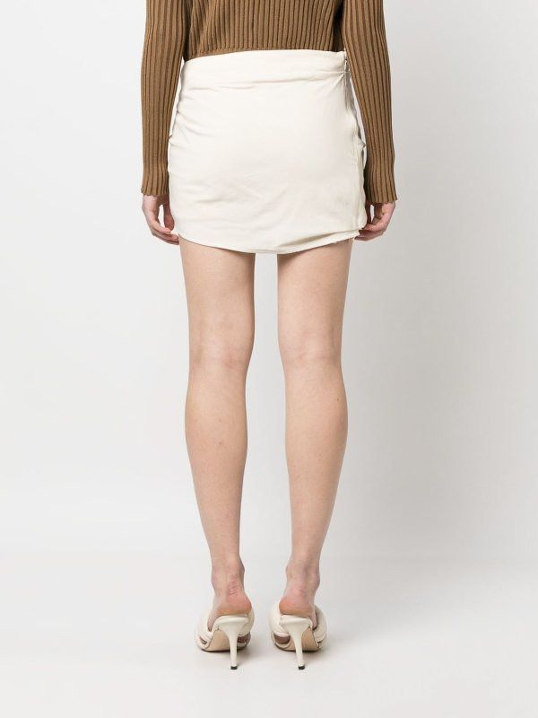 Jacquemus o1mle0824 La Jupe Baonio Skirt in Off White Size 24" / US 00 / IT 34 - 4 Thumbnail