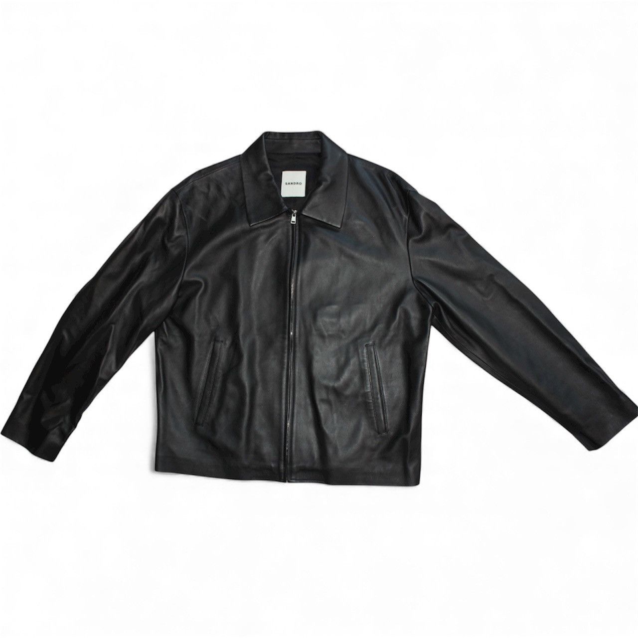 Sandro Sandro Paris Black Leather Jacket – Size M – Like New Size US M / EU 48-50 / 2 - 1 Thumbnail