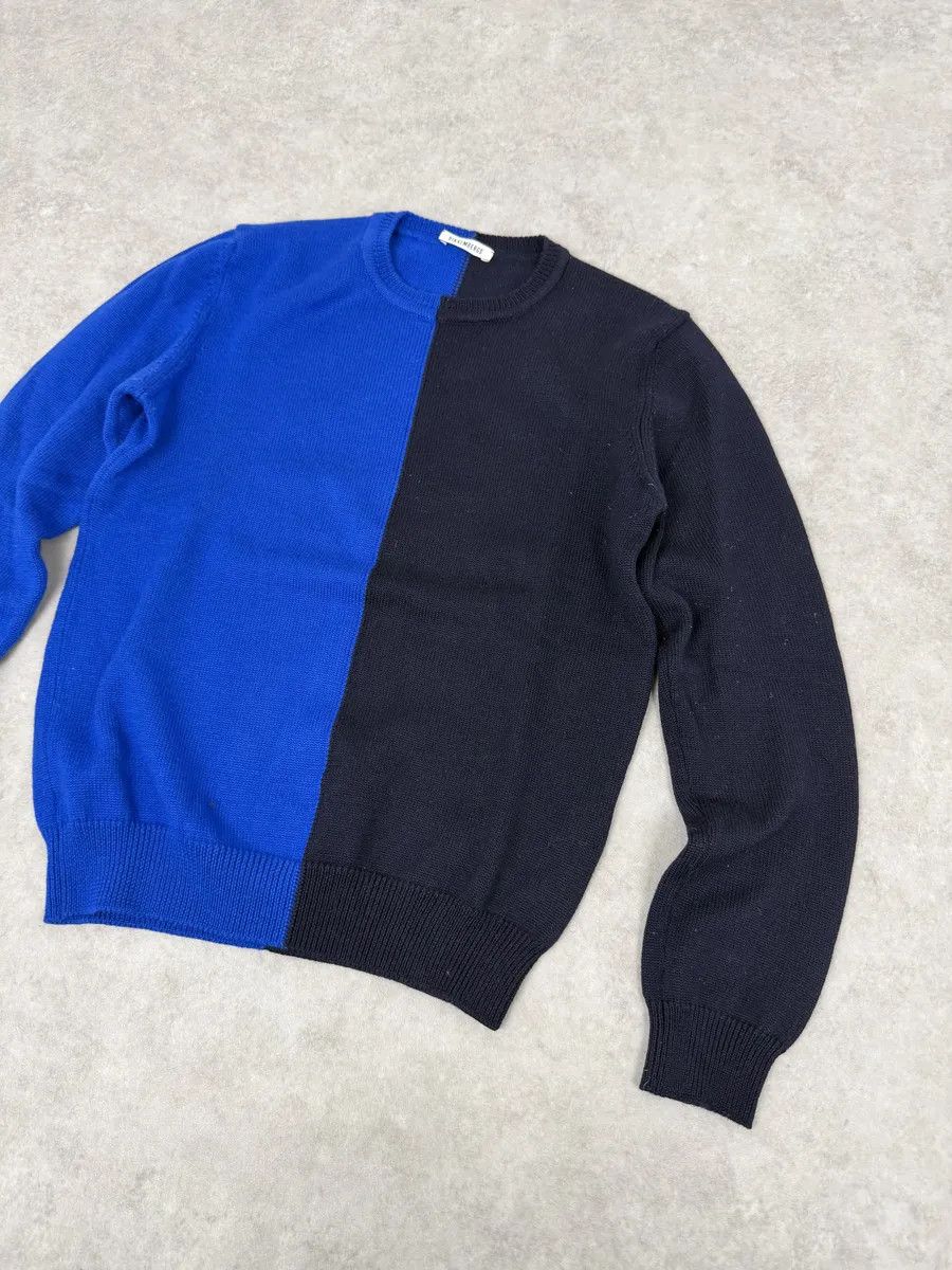 Dirk Bikkembergs 2000s Bikkembergs Two Tone Blue & Black Wool Sweater Size US S / EU 44-46 / 1 - 13 Thumbnail