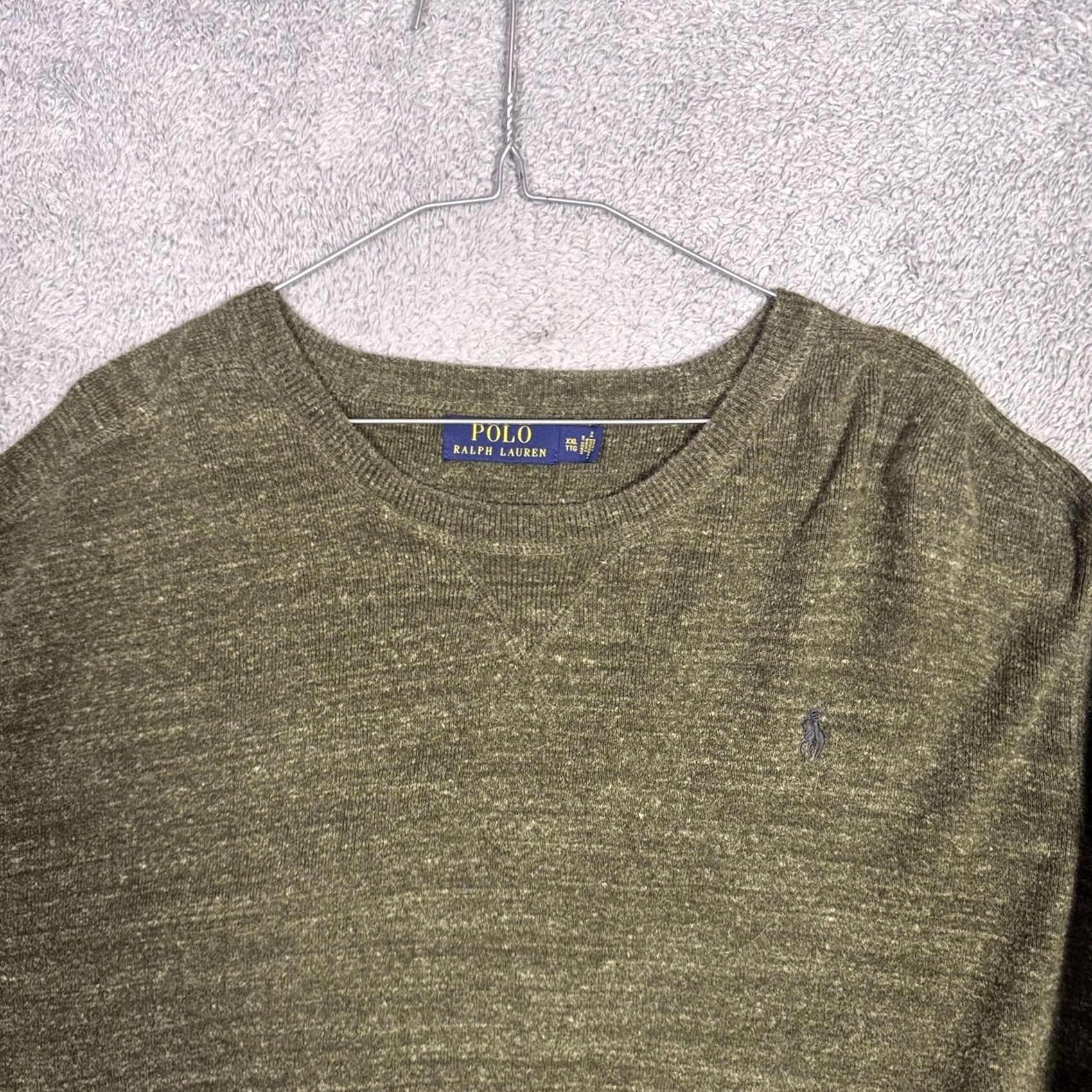 Polo Ralph Lauren VINTAGE Polo Ralph Lauren Sweatshirt Mens XXL 2XL Crewneck Knit Pullover Sweater Cotton Green Size US XXL / EU 58 / 5 - 4 Thumbnail
