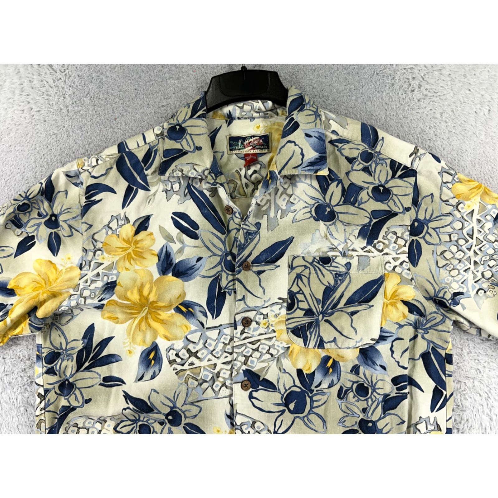 Vintage VINTAGE La Cabana Shirt Men Green Floral Hawaiian 100% Rayon Button-Up Short Sleeve Size US L / EU 52-54 / 3 - 4 Thumbnail