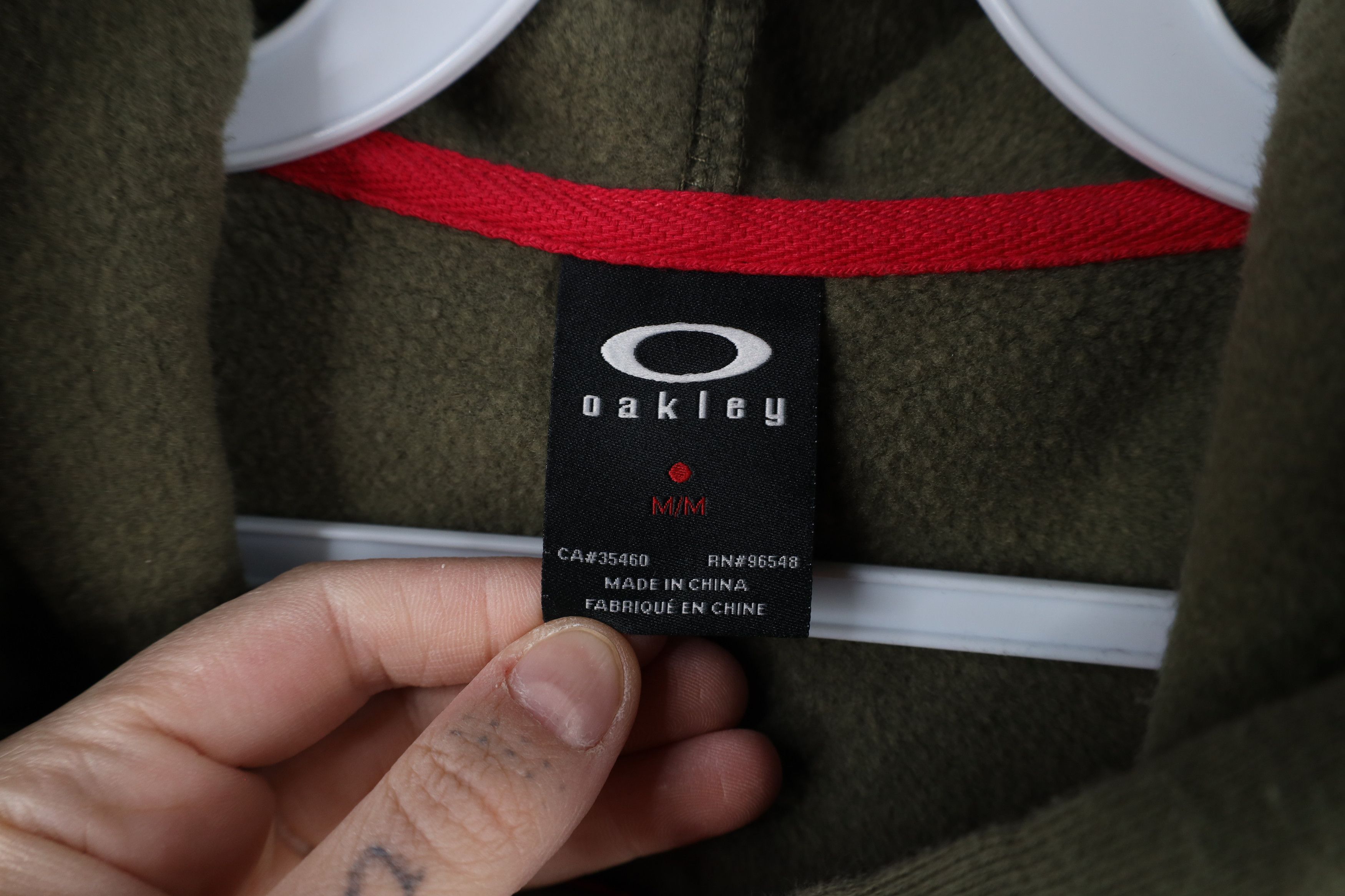 Oakley × Vintage Vintage Oakley Spell Out O Logo Full Zip Hoodie Olive Green Size US M / EU 48-50 / 2 - 8 Thumbnail