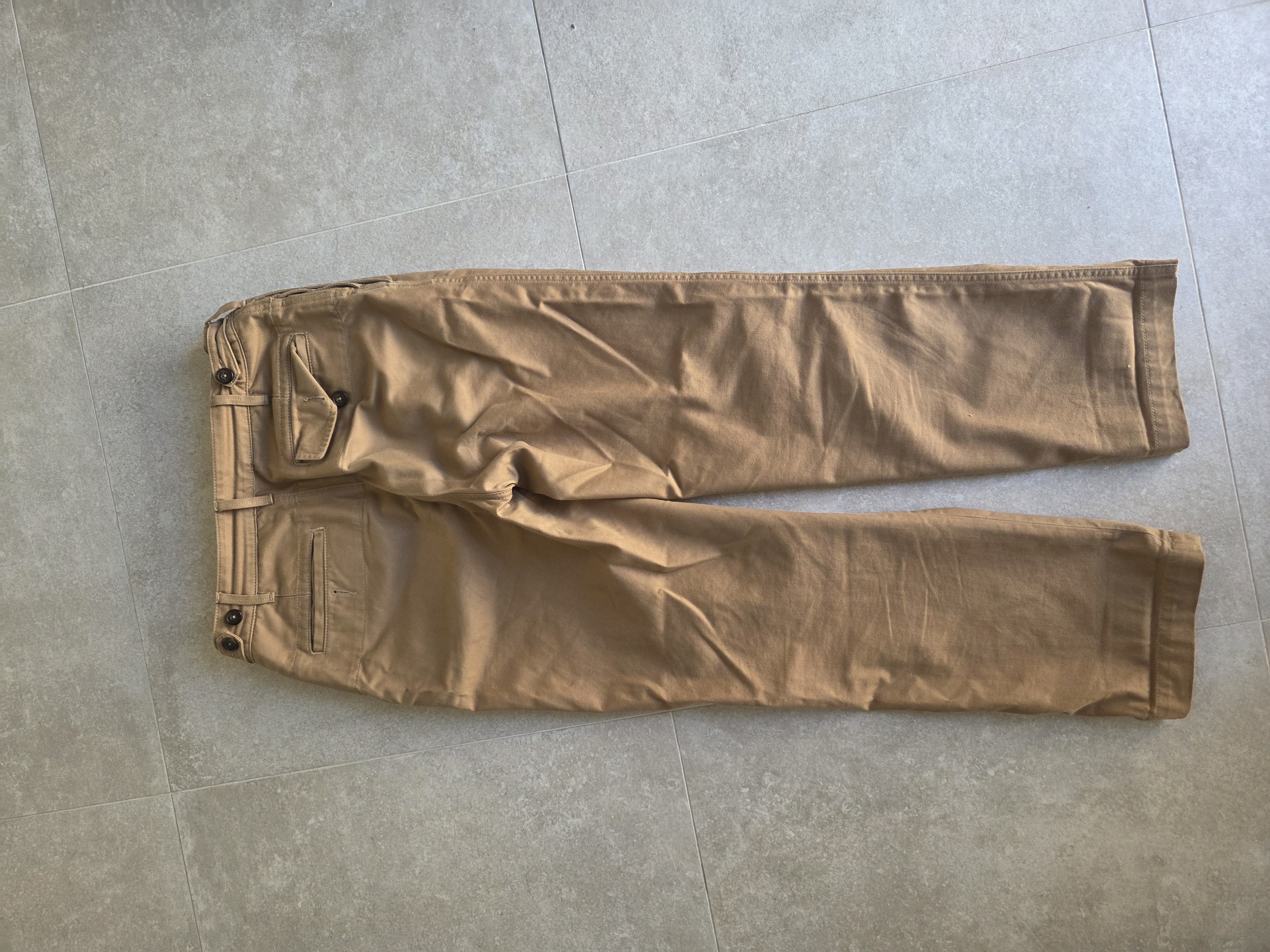 Drake's Sand Heavy Cotton Flat Front Chino Size US 30 / EU 46 - 2 Thumbnail