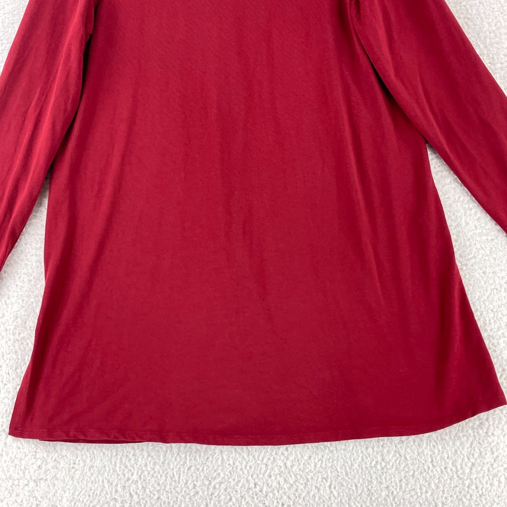 Eileen Fisher Eileen Fisher Tunic Shirt Womens Small Red Long Sleeve Tencel Lyocell Stretch Size S / US 4 / IT 40 - 4 Thumbnail