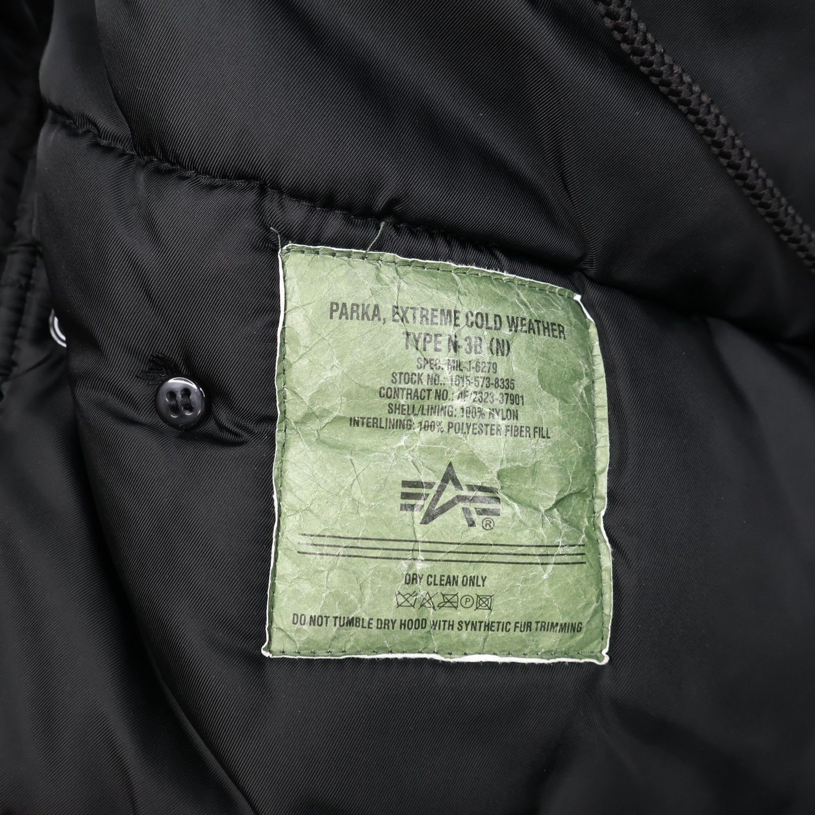 Alpha Industries Parka Type N-3B XS Black Hooded Size US XS / EU 42 / 0 - 6 Thumbnail