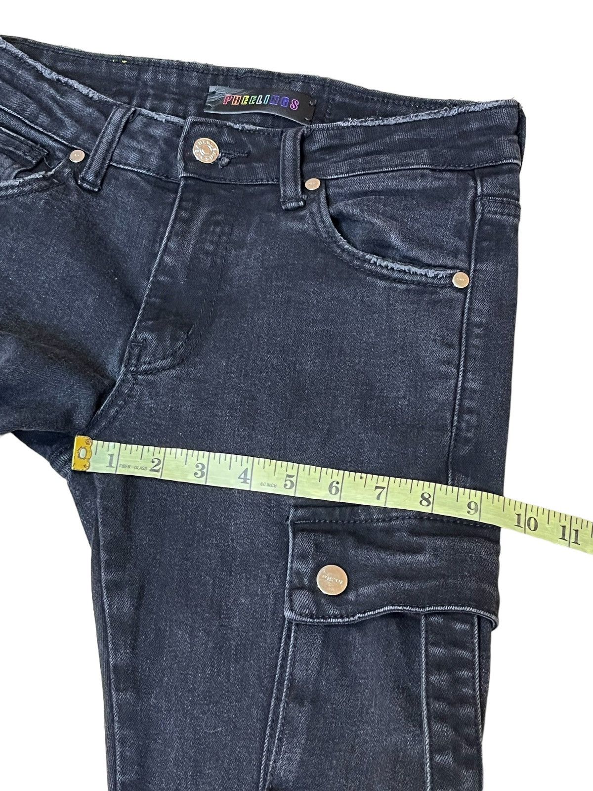 Le Grande Bleu (L.G.B.) SICK🔥PHEELINGS STACKED BONDAGE STRETCH COTTON FLARE JEANS Size US 30 / EU 46 - 18 Thumbnail