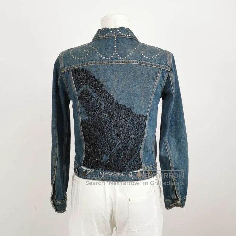 Saint Laurent Paris Saint Laurent Paris Blue Studded Rhinestone Distressed Den Size US XS / EU 42 / 0 - 6 Thumbnail