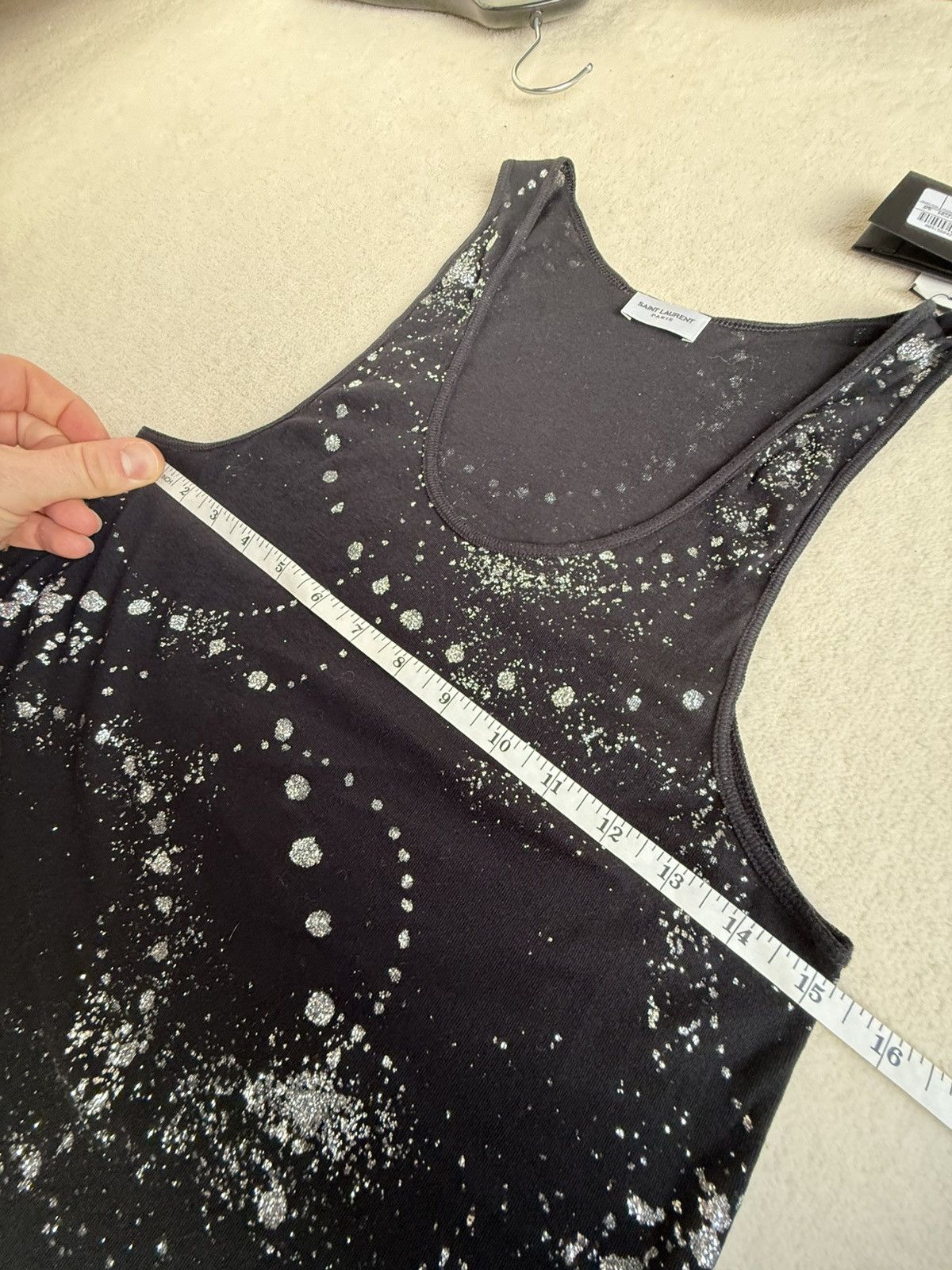 Saint Laurent Paris SS20 Saint Laurent black silver glitter vest tank top L BNWT Size US L / EU 52-54 / 3 - 3 Thumbnail