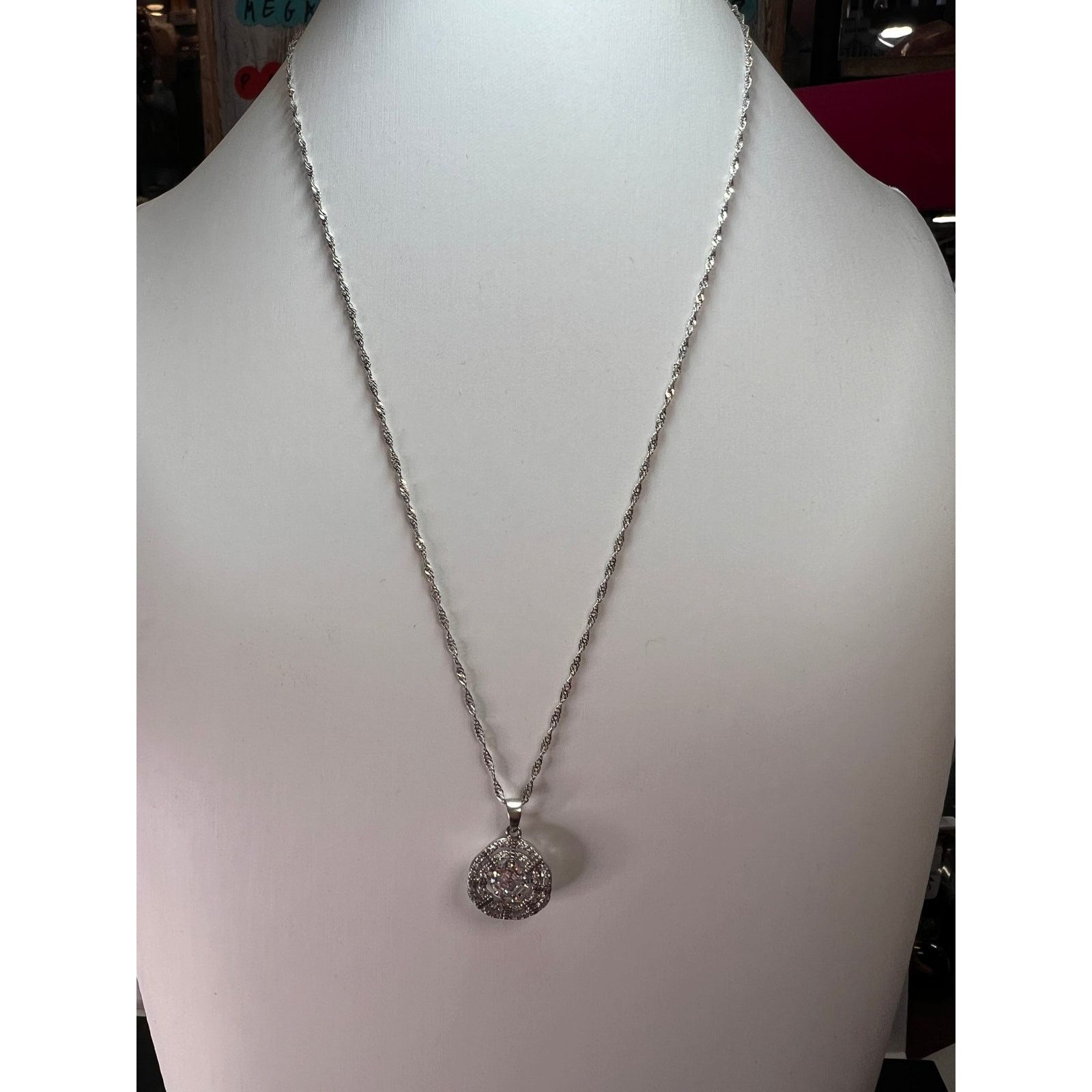 Other CZ Rhodium Over Sterling Dancing Pendant With Chain Size ONE SIZE - 5 Thumbnail