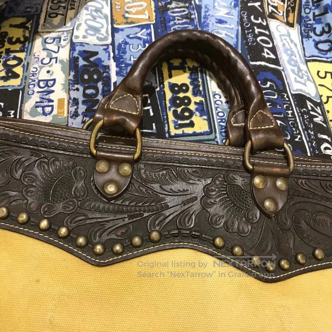 RRL Ralph Lauren RRL Carved Leather Rivet Tote Bag. Size ONE SIZE - 6 Thumbnail
