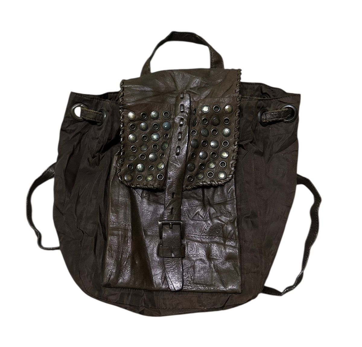 Prada Vintage Prada drawstring backpack nylon leather Size ONE SIZE - 13 Thumbnail