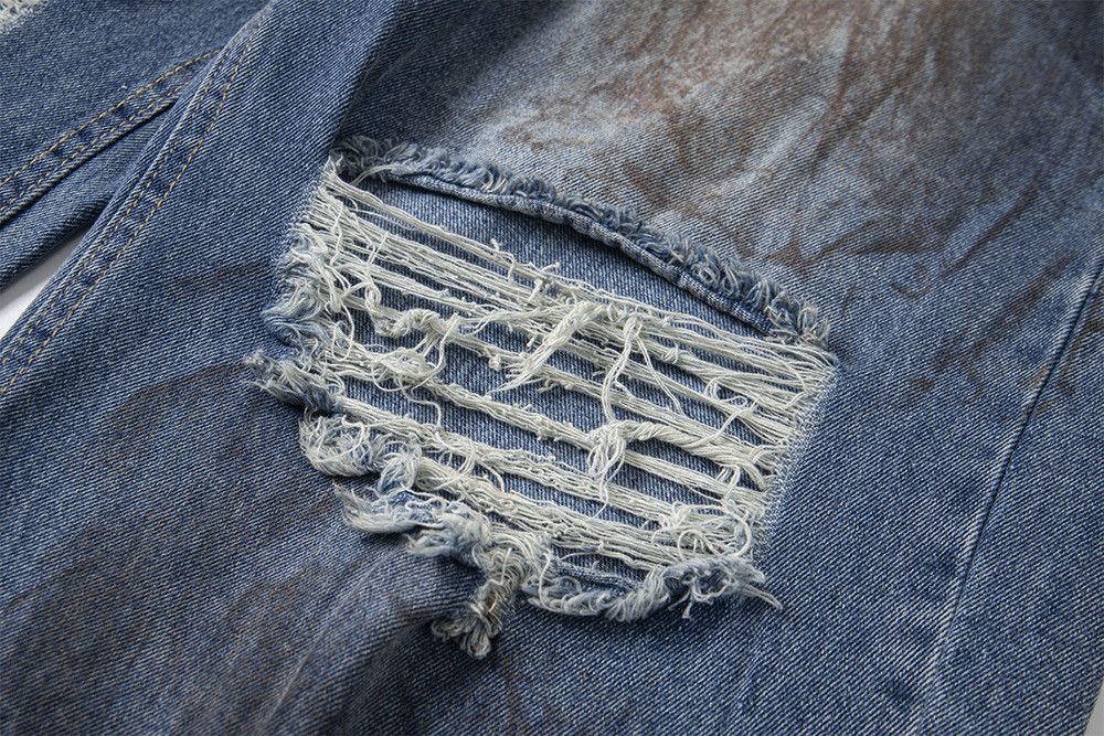 Vintage American high street distressed men's ripped casual jeans Size US 32 / EU 48 - 4 Thumbnail