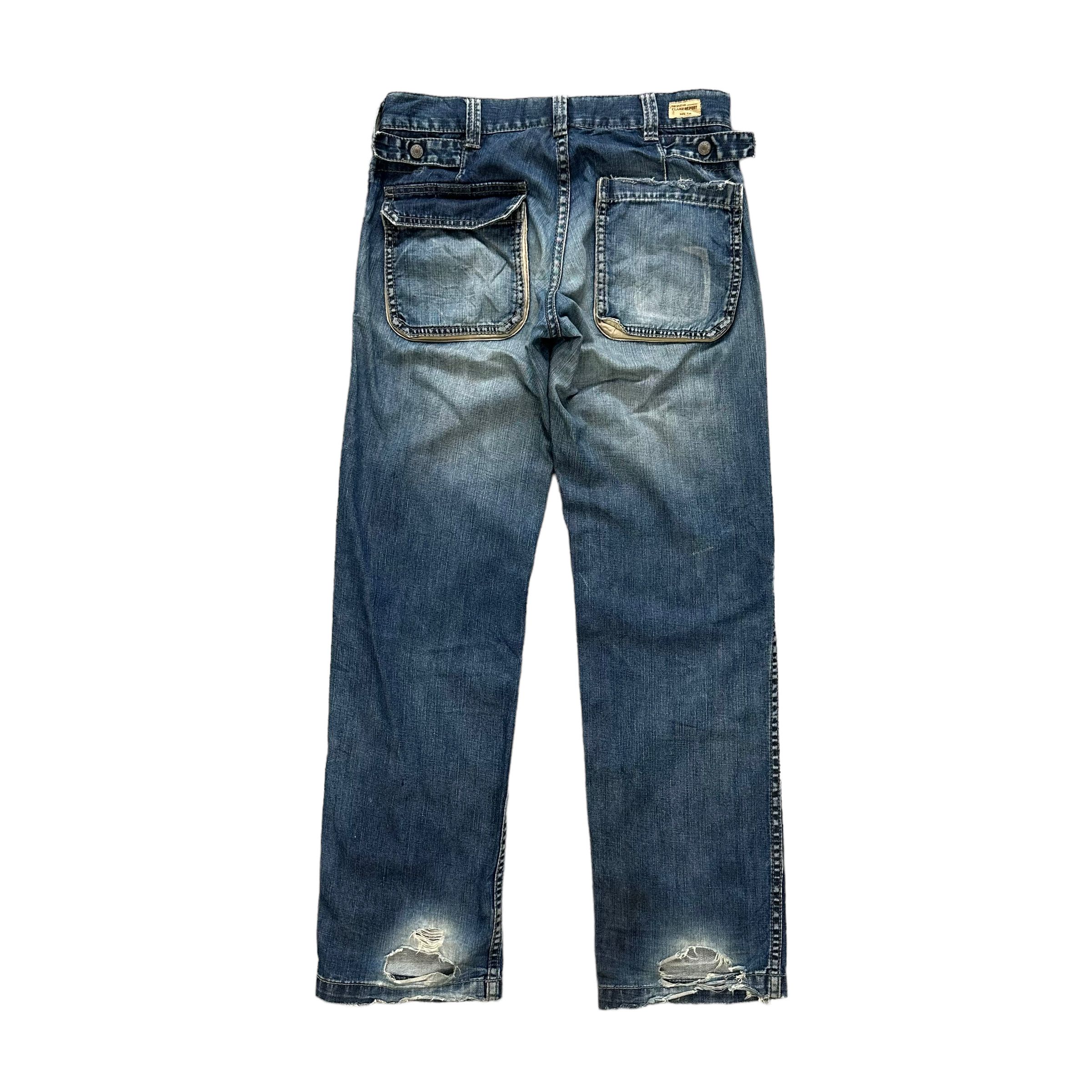 Japanese Brand FLASH REPORT VINTAGE FATIGUES DENIM PANTS #8503-012 Size US 31 - 11 Thumbnail