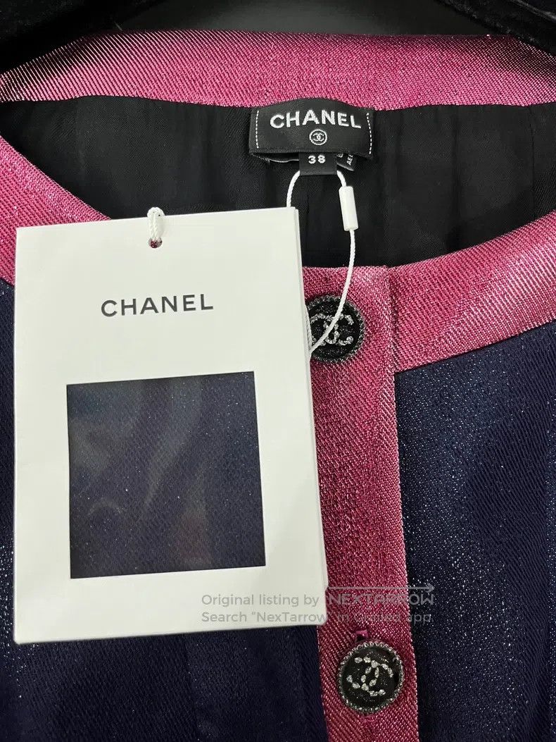 Chanel Chanel 22K blue and pink colour block short-sleeved cardig Size XS / US 0-2 / IT 36-38 - 4 Thumbnail