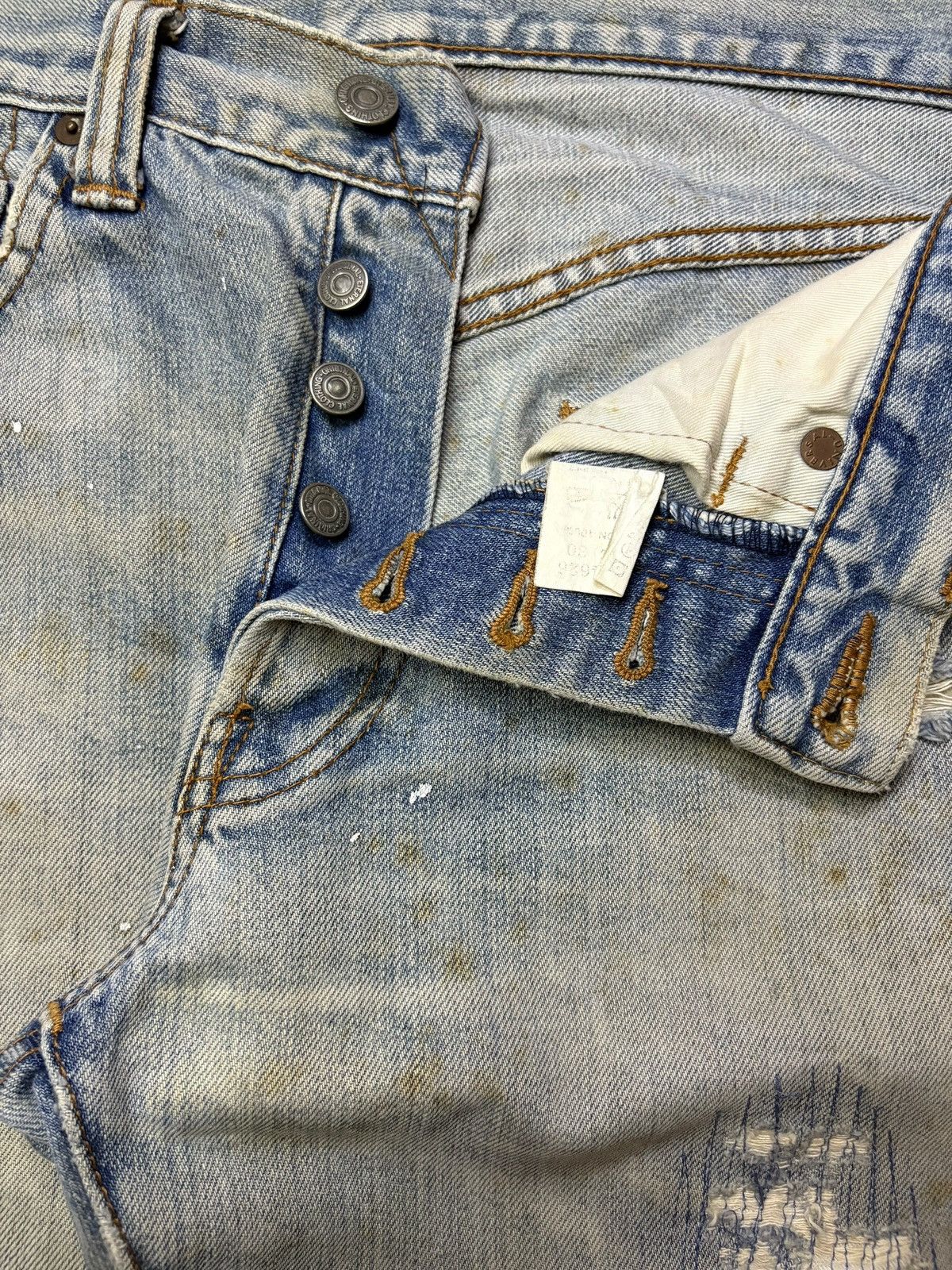Eternal × Japanese Brand Vintage Eternal Button Fly Mud Wash Painted Distressed Jeans Size US 30 / EU 46 - 3 Thumbnail