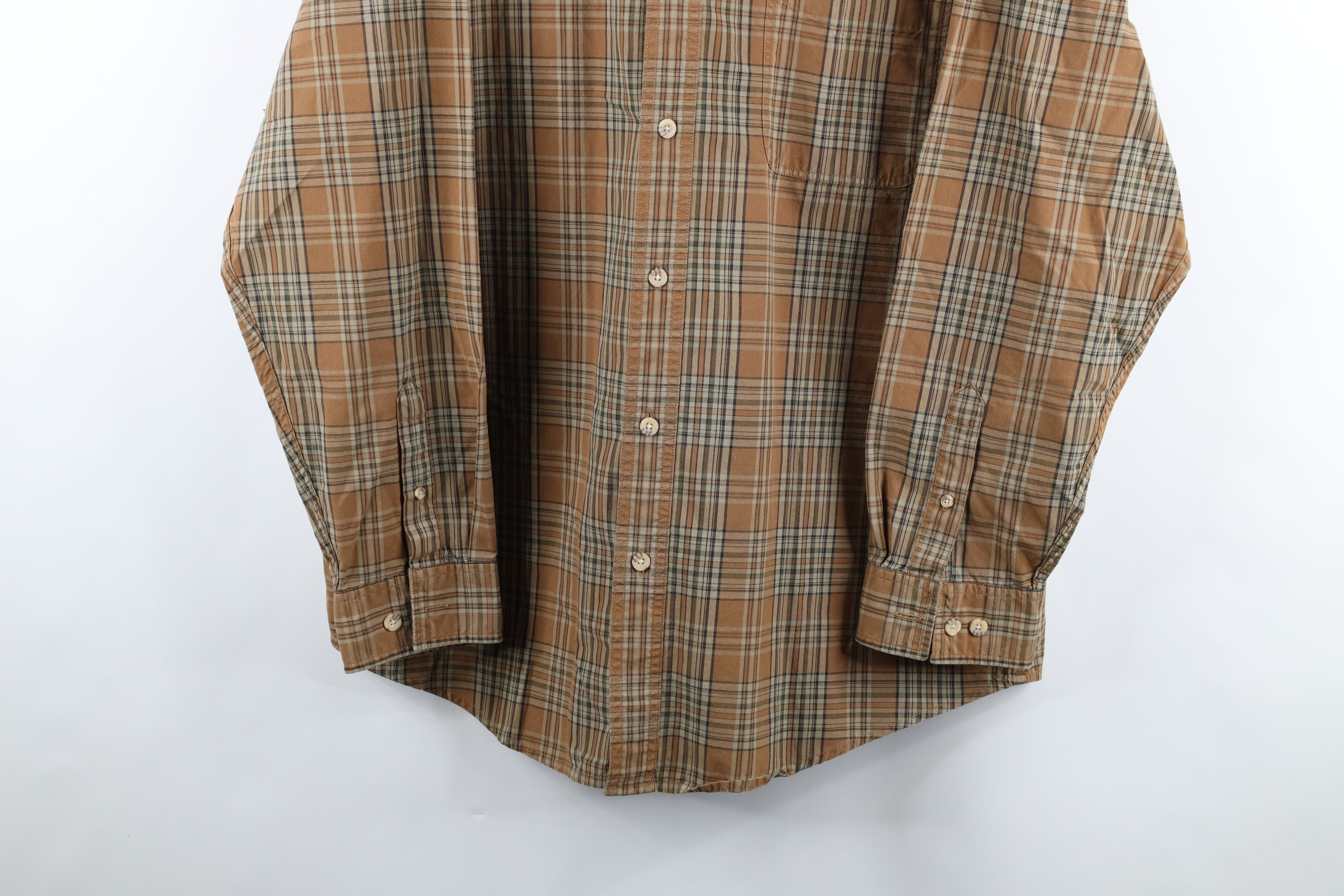 Carhartt × Vintage Vintage Carhartt Collared Button Down Shirt Brown Plaid Size US L / EU 52-54 / 3 - 3 Thumbnail