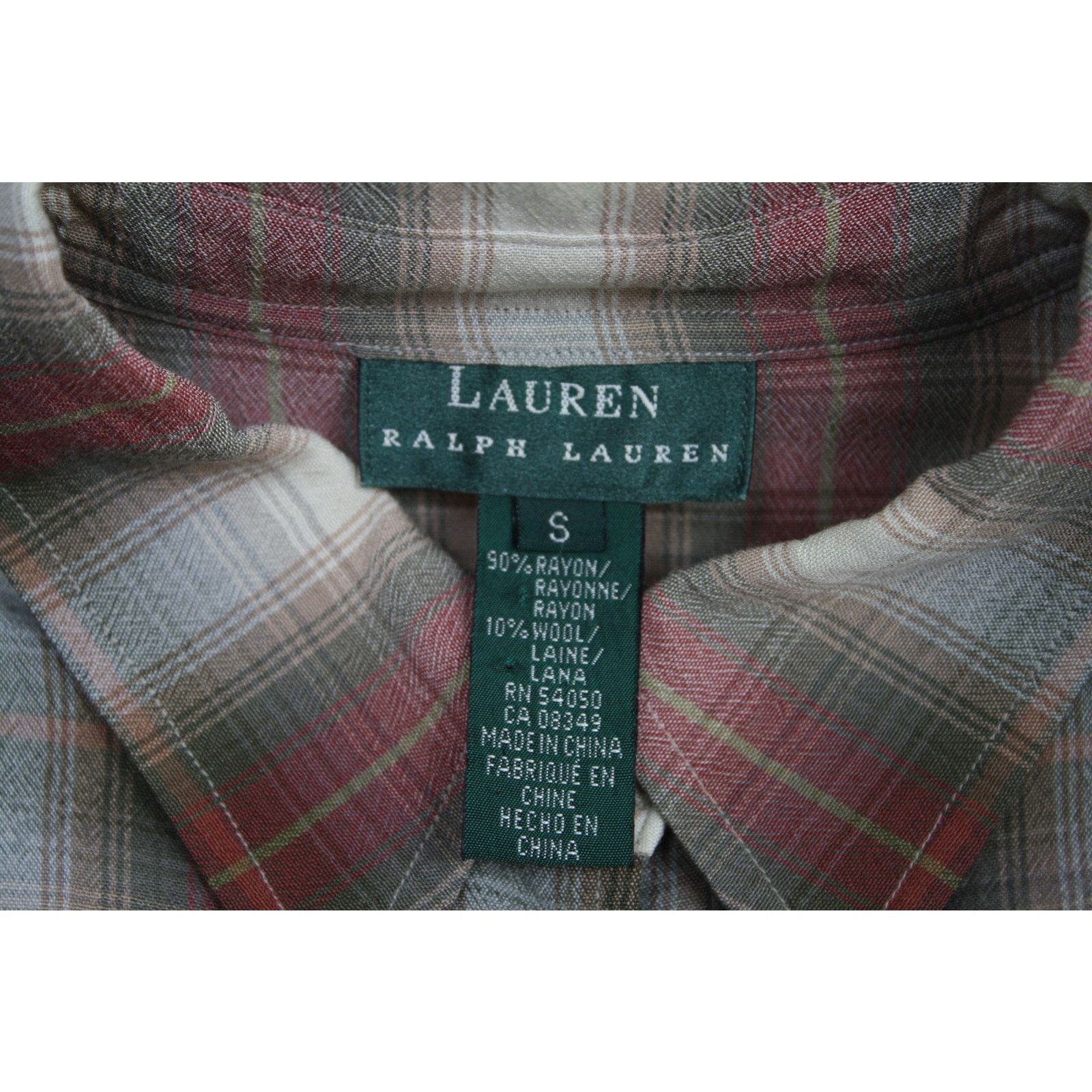 Ralph Lauren Lauren Ralph Lauren Plaid Rayon Wool Button Shirt Womens S Size S / US 4 / IT 40 - 5 Thumbnail