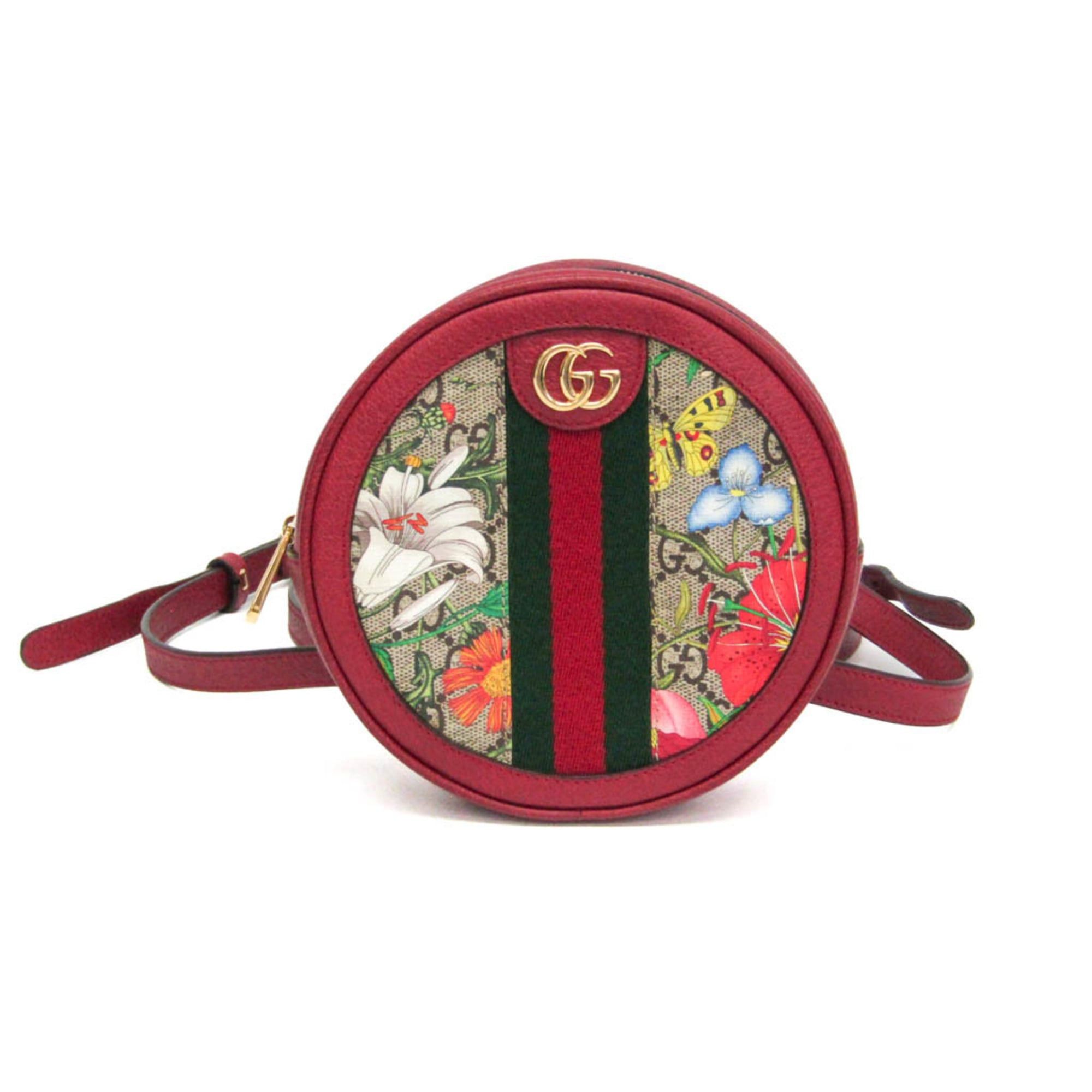 Gucci Gucci Ophidia GG Flora 598661 Women's GG Canvas,Leather Backpack Beige,Red Color Size ONE SIZE - 1 Thumbnail