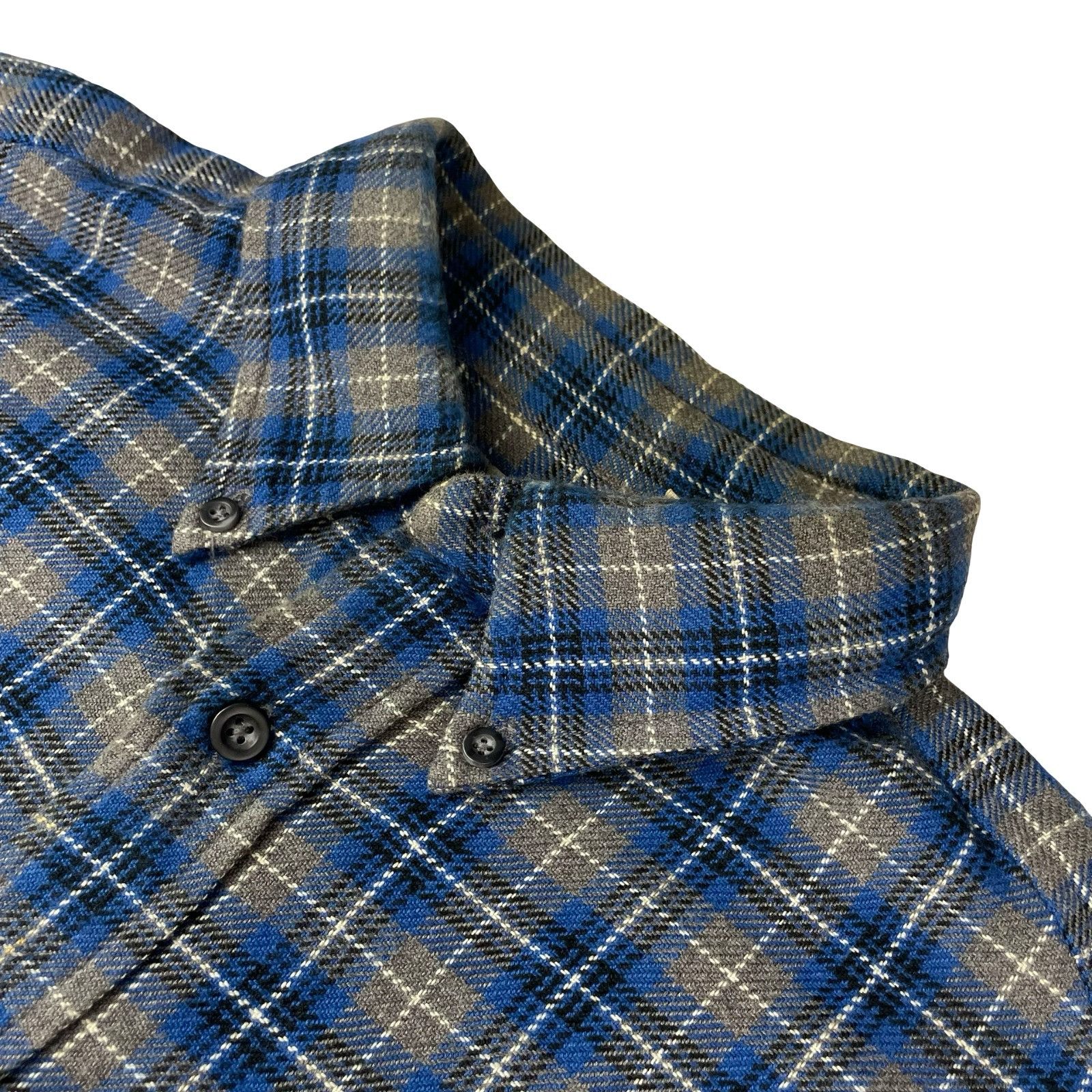 Gap VTG GAP Men's 100% Cotton Flannel Button Shirt Blue/Gray Pla Size US L / EU 52-54 / 3 - 1 Thumbnail