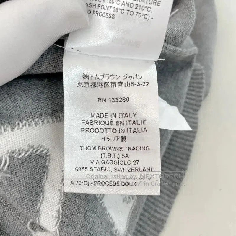 Thom Browne Thom Browne Gray Cotton Striped Long Sleeve Sweater . Size M / US 6-8 / IT 42-44 - 9 Thumbnail