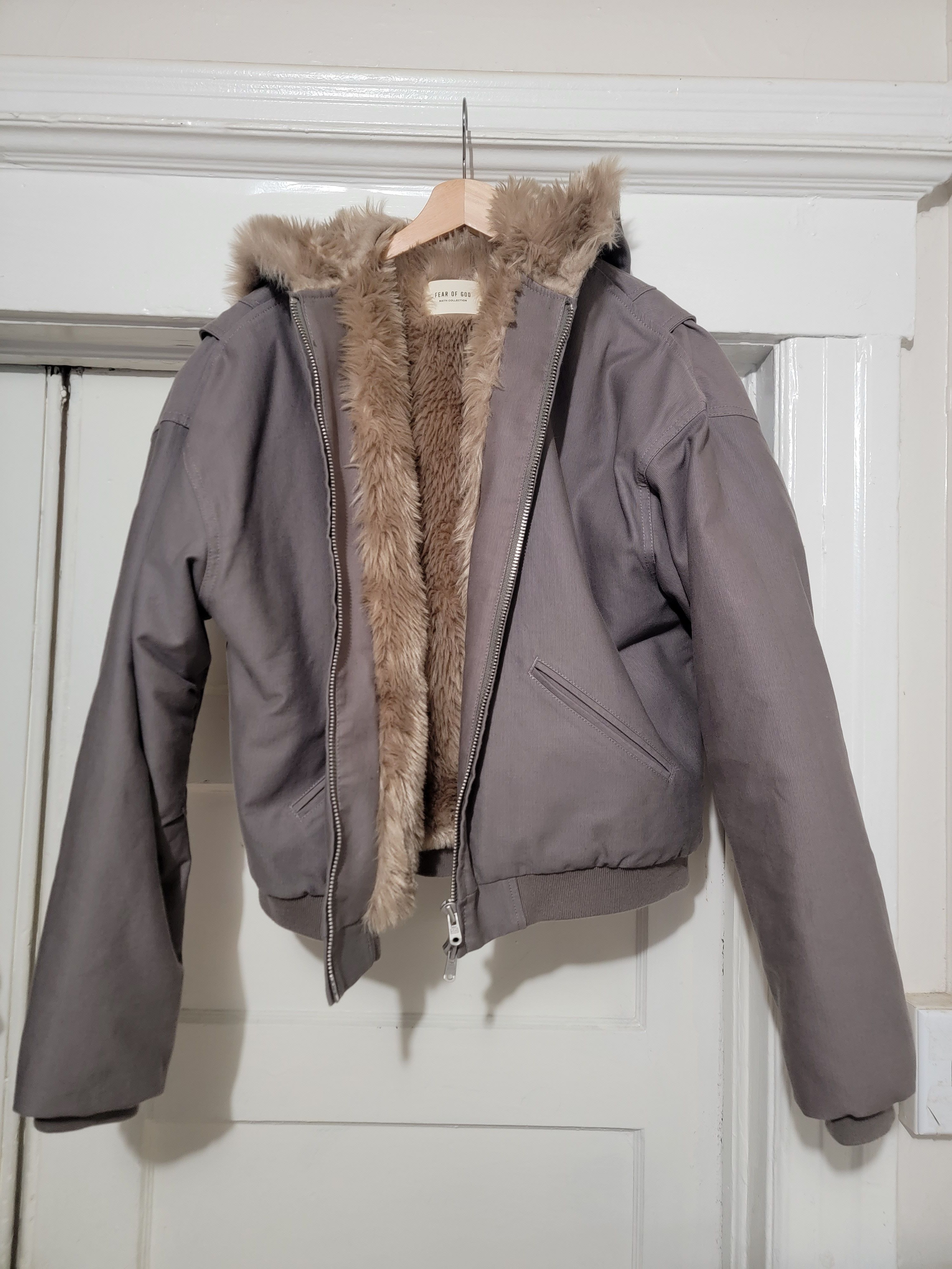 Fear of God Faux Fur Bomber Jacket Grey 6th Sixth Collection Fear 