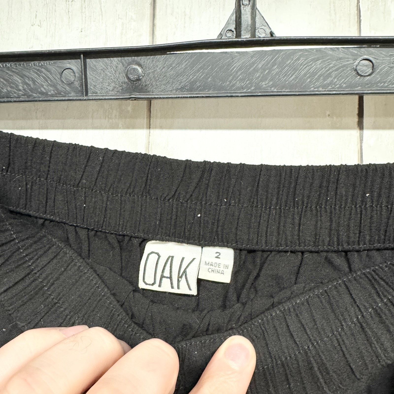 Other Oak Skirt Women Sz 2 Black Crepe Side Tie Mini Elastic Waist Size 26" / US 2 / IT 38 - 3 Thumbnail