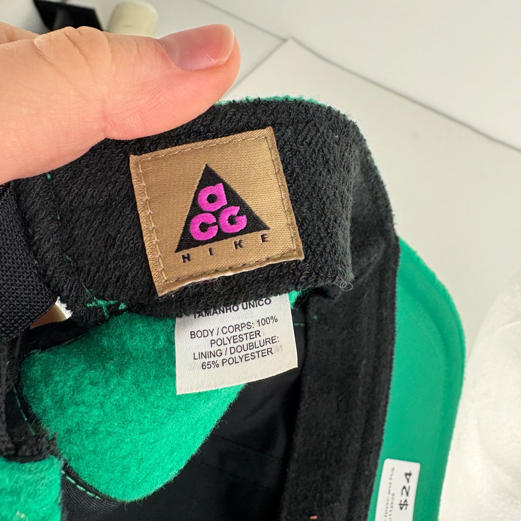Nike ACG O/S - Vintage ACG Nike Green and Pink Fleece Hat Size ONE SIZE - 5 Thumbnail