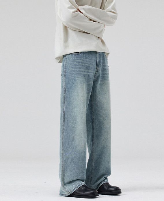 Japanese Brand American street men's straight leg loose baggy ripped jeans Size US 32 / EU 48 - 2 Thumbnail