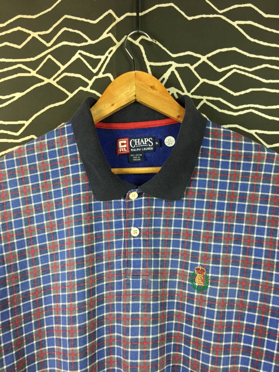 Chaps Ralph Lauren Vtg Chaps Ralph Lauren Crest Logo Plaid Polo Shirt Size US XL / EU 56 / 4 - 3 Thumbnail