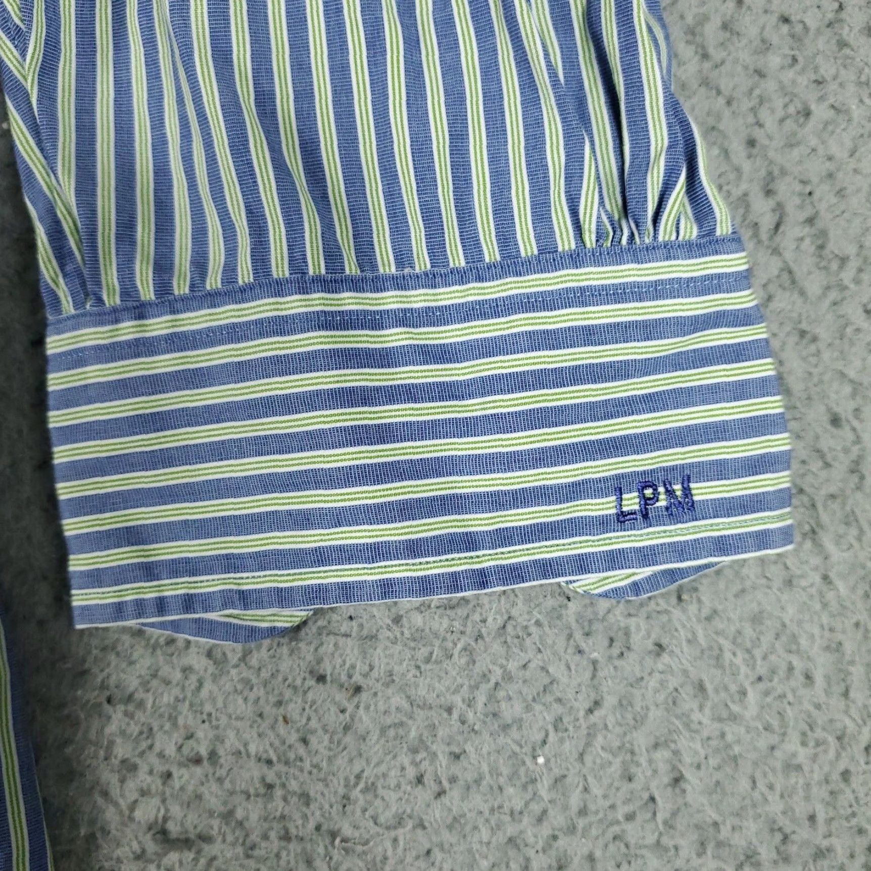 Brooks Brothers VINTAGE? No. Brooks Brothers Shirt Mens 16.5 Blue Green Striped Dress Button Up Long Sleeve Size 42R - 3 Thumbnail