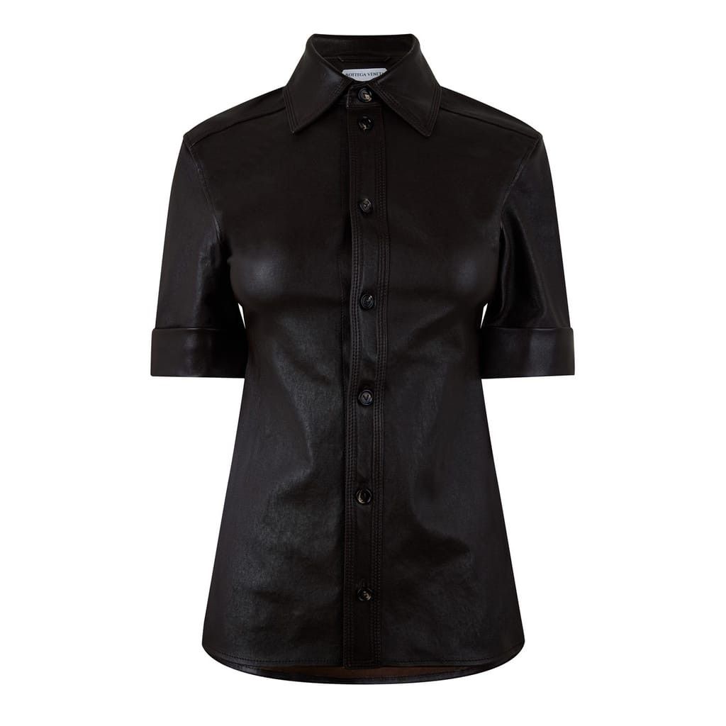 Bottega Veneta Bottega Veneta Bv Ss Leathr Shrt in Neutral Size XS / US 0-2 / IT 36-38 - 1 Thumbnail