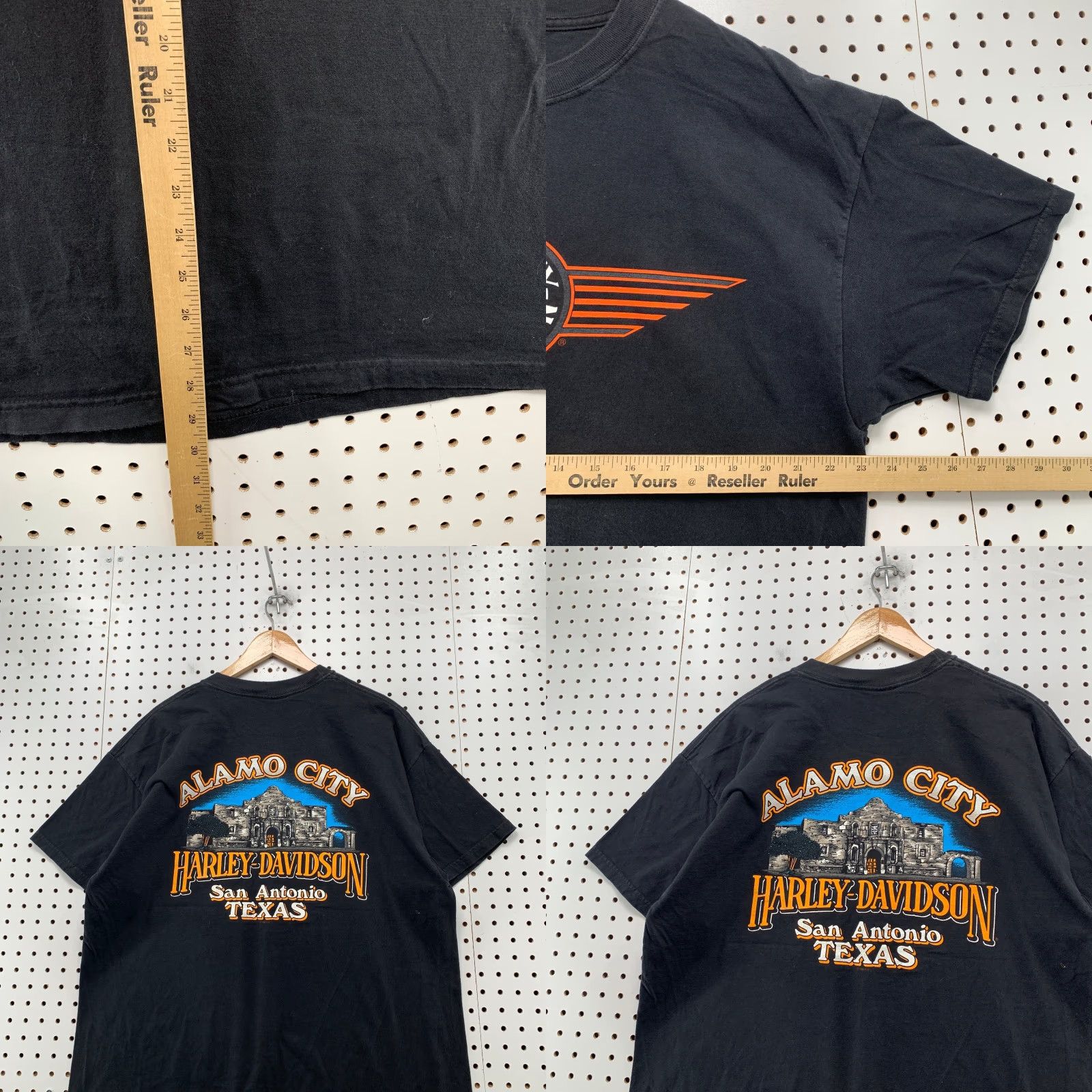 Harley Davidson Harley-Davidson Vintage Alamo Texas USA Motorcycle Logo T Shirt Mens XL Black Made USA 90s Size US XL / EU 56 / 4 - 8 Thumbnail