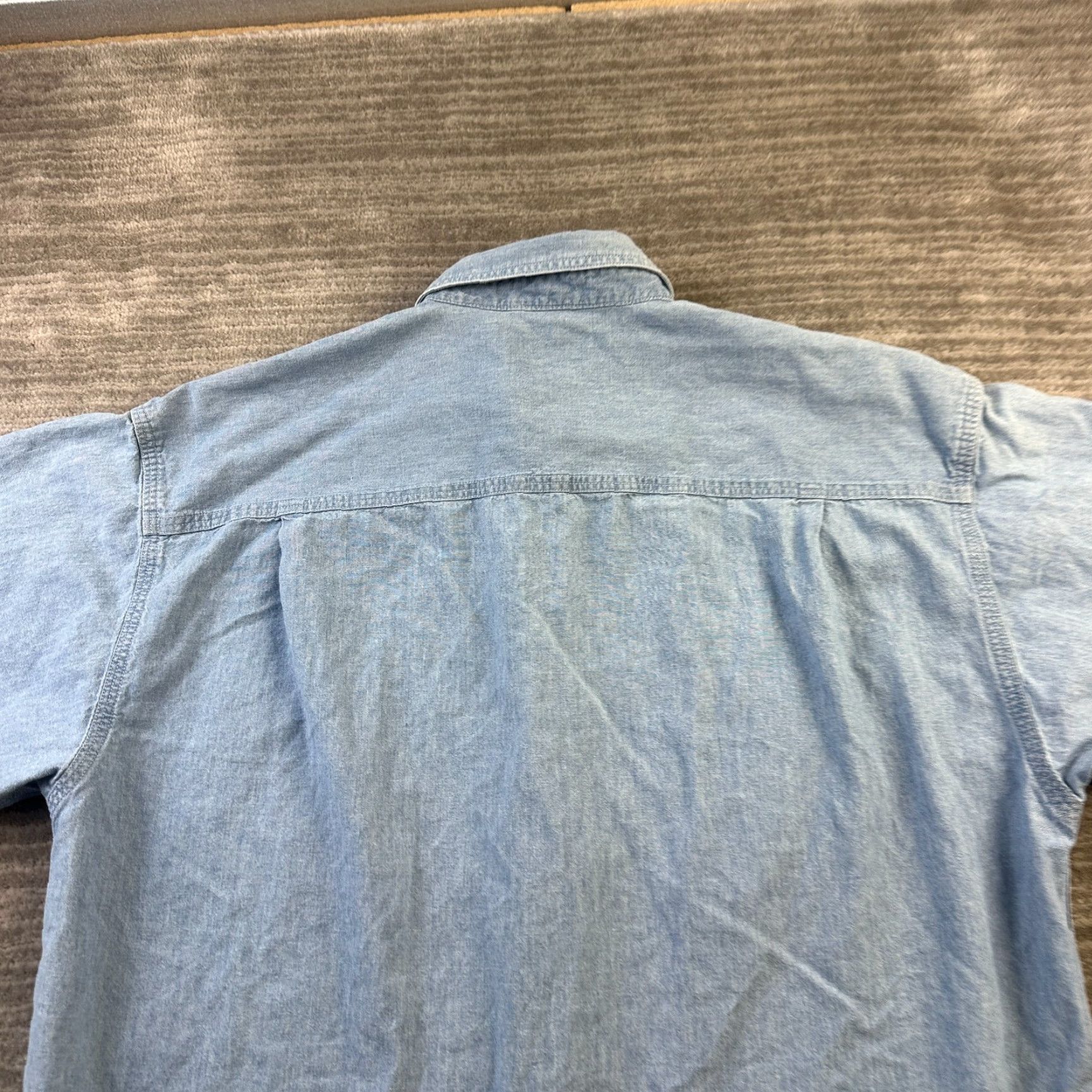 Vintage LL Bean Shirt Medium Blue Jean Chambray Button Up Cotton Work Double Pocket Mens Size US M / EU 48-50 / 2 - 5 Thumbnail