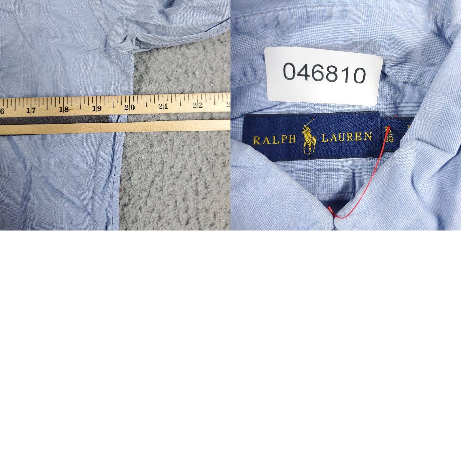 Ralph Lauren Ralph Lauren Dress Shirt Mens Size 15 Blue Long Sleeve Button Up Regular Fit Size 40R - 8 Thumbnail
